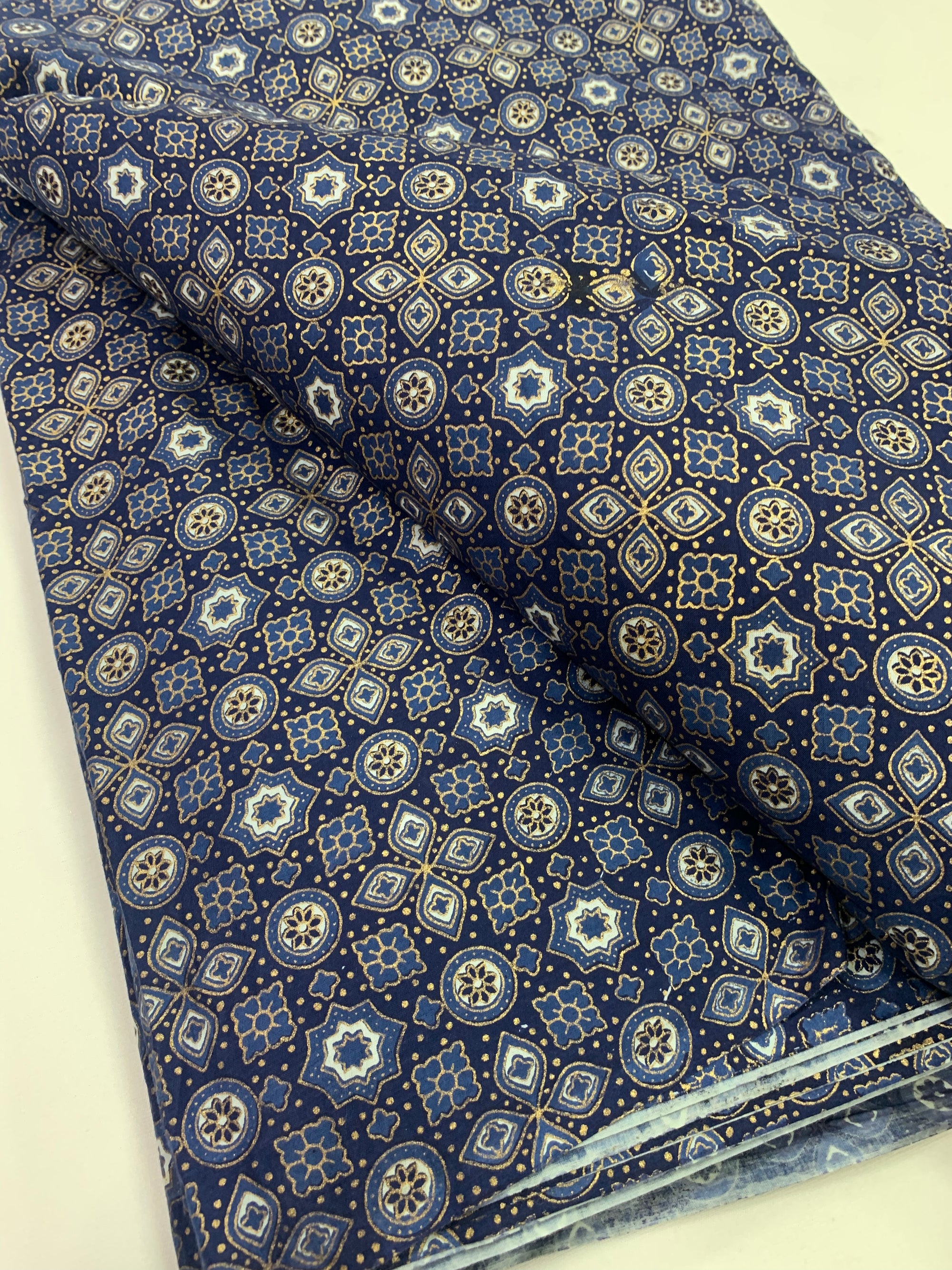 Gold Printed pure cotton fabric