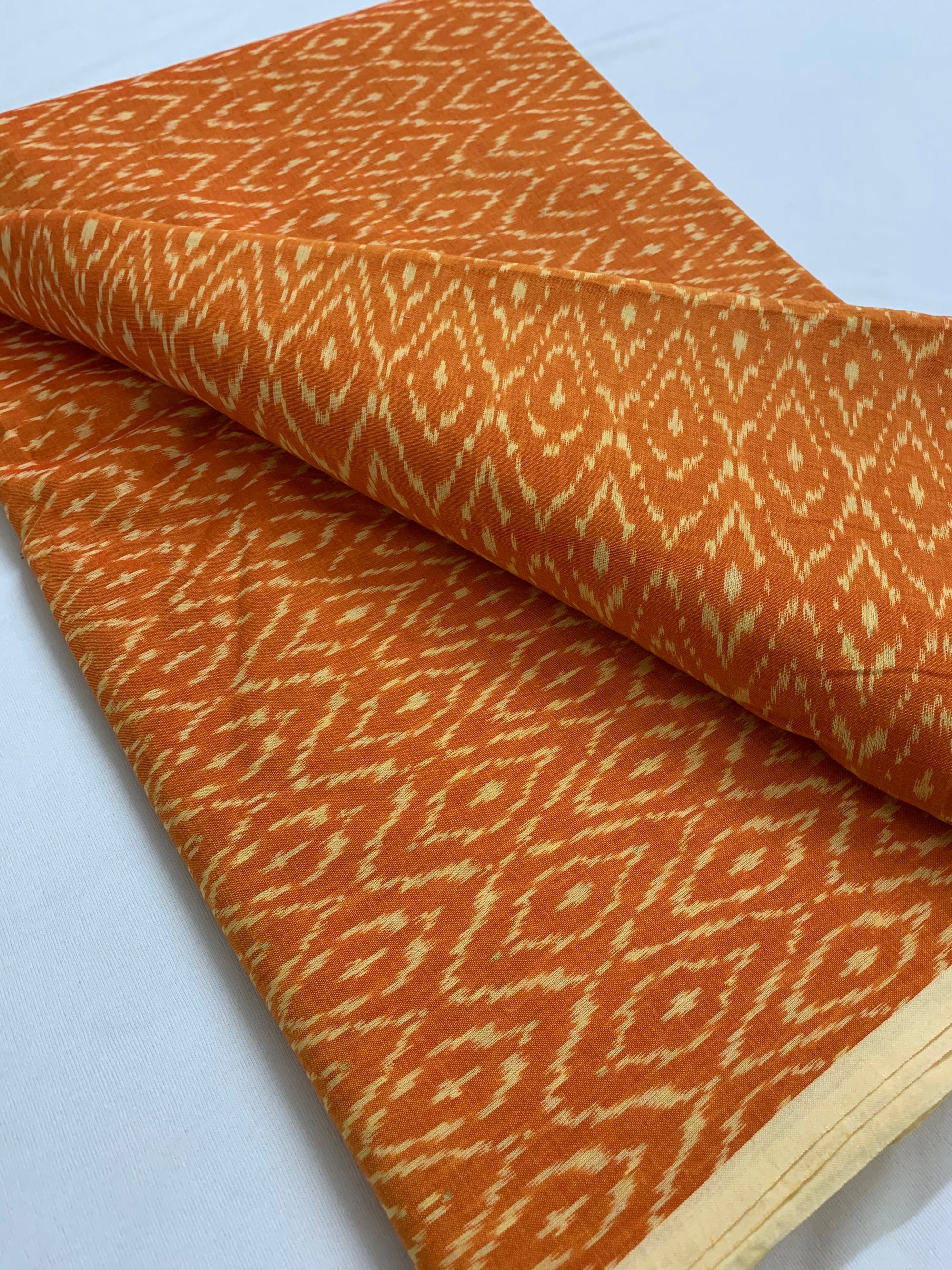 Ikat mercerised cotton fabric