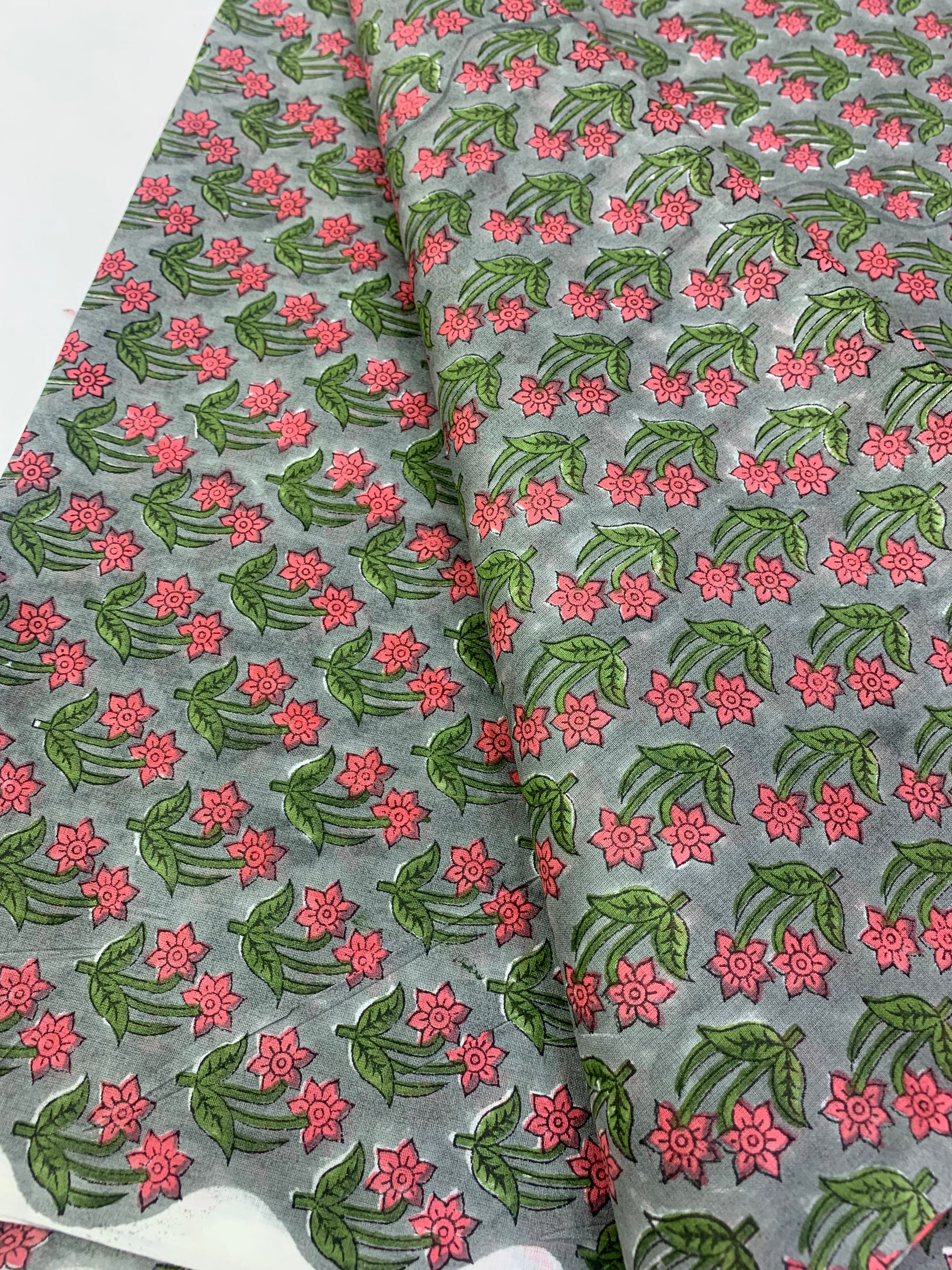 Hand Block Printed pure mul cotton fabric