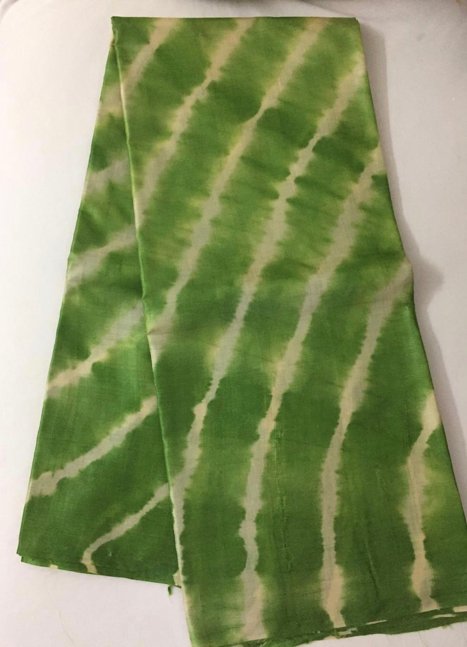 Tie and dye pure tussar silk fabric
