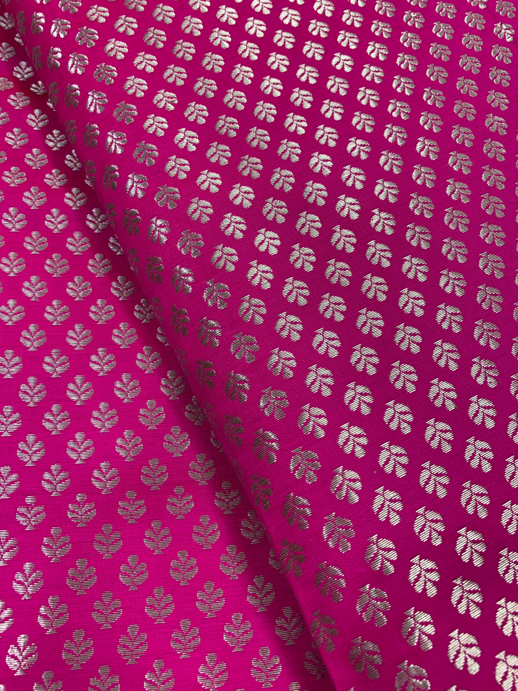 Banarasi brocade fabric with silver zari