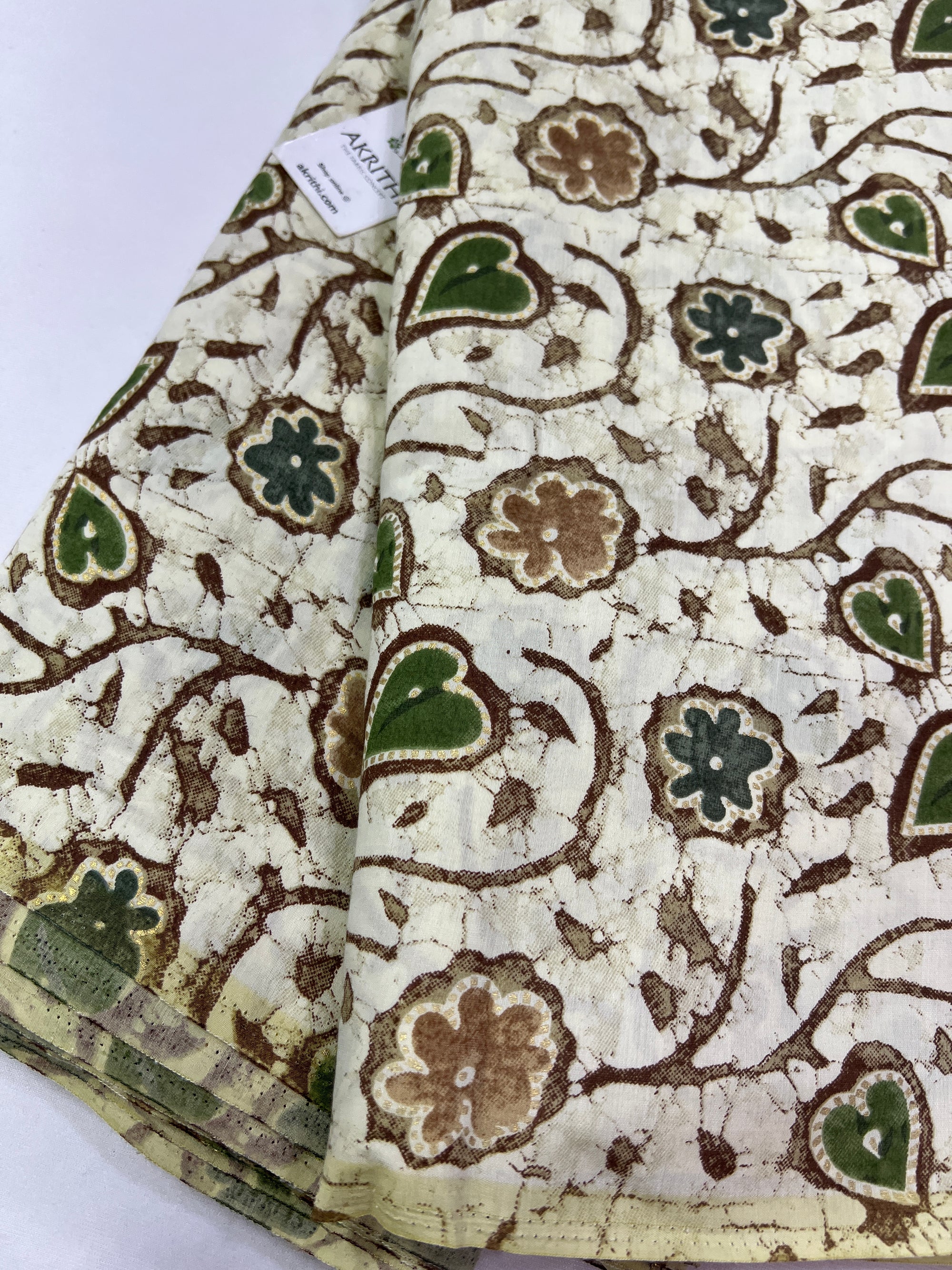 Digital printed silk fabric with foil