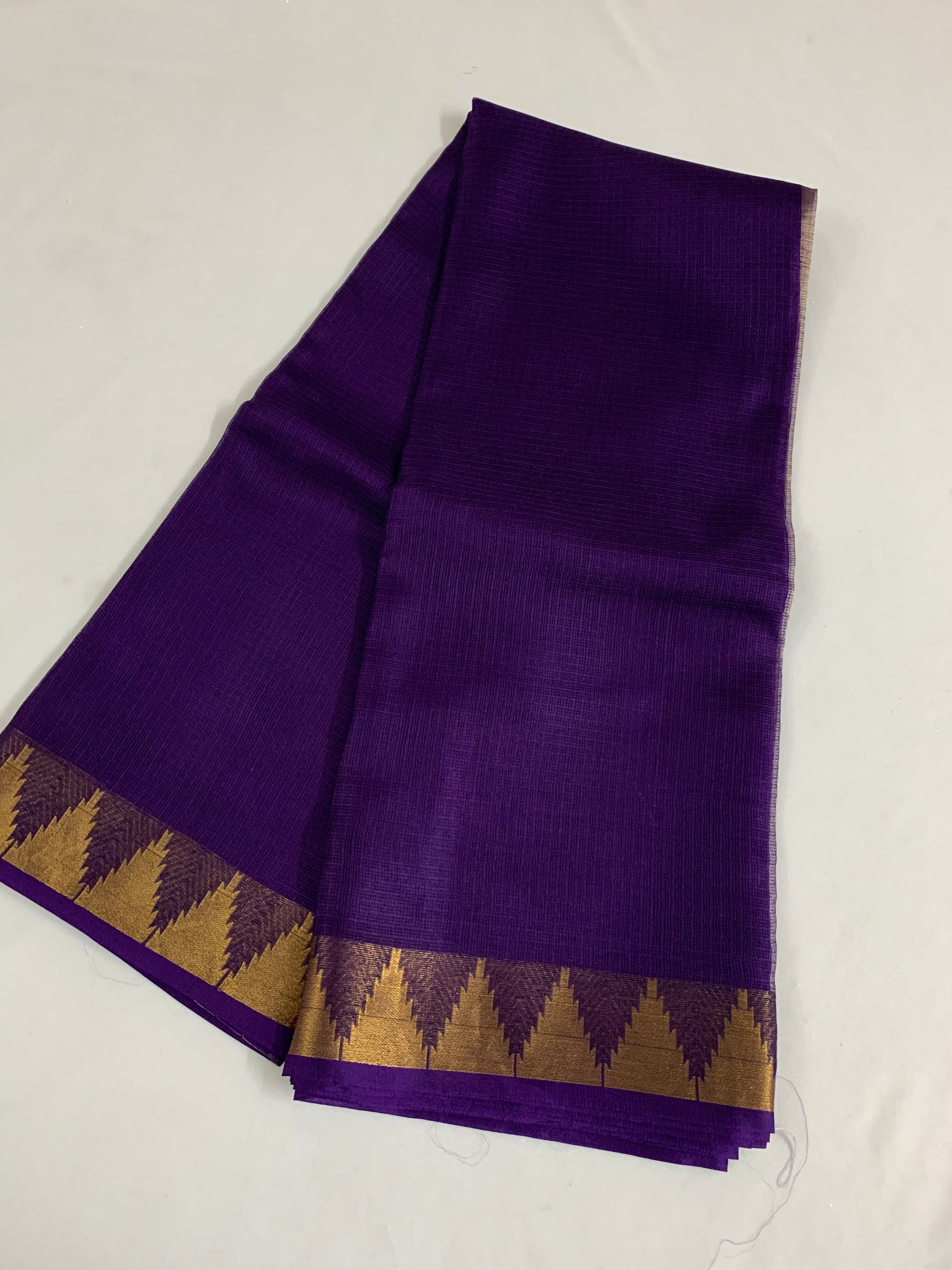 Pure kota silk saree with temple border