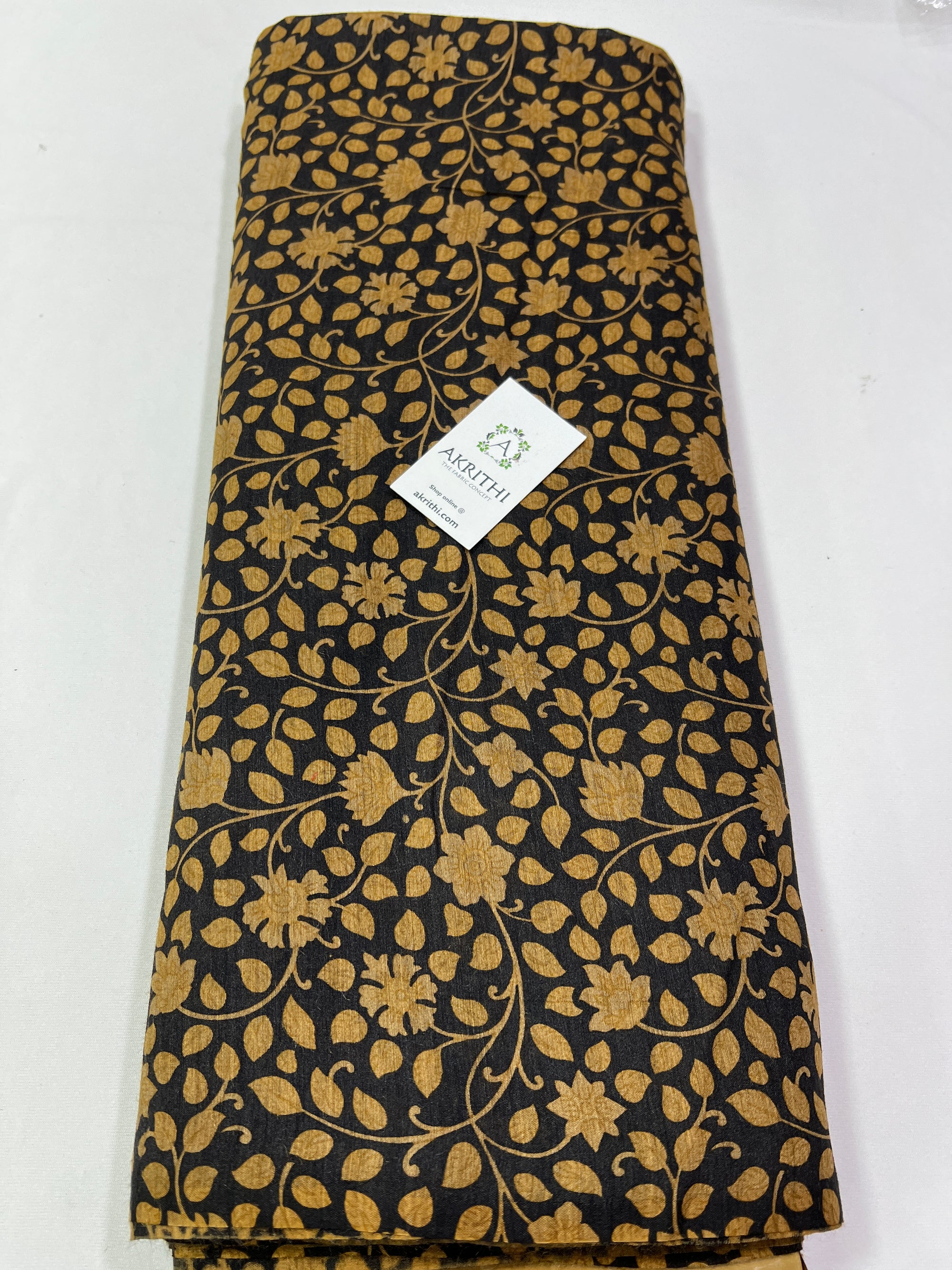 Printed handloom pure munga silk fabric