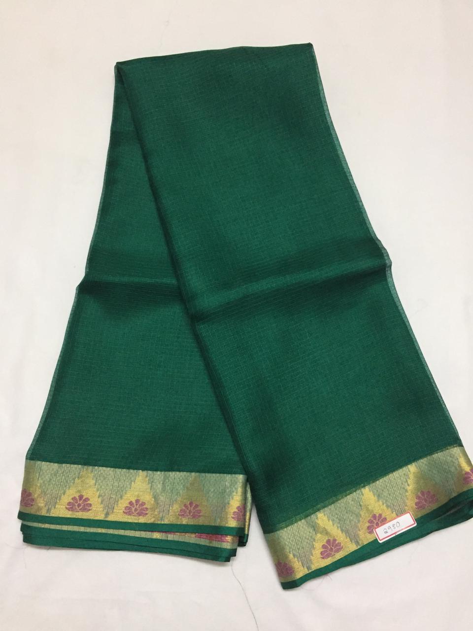Pure kota silk saree with temple border