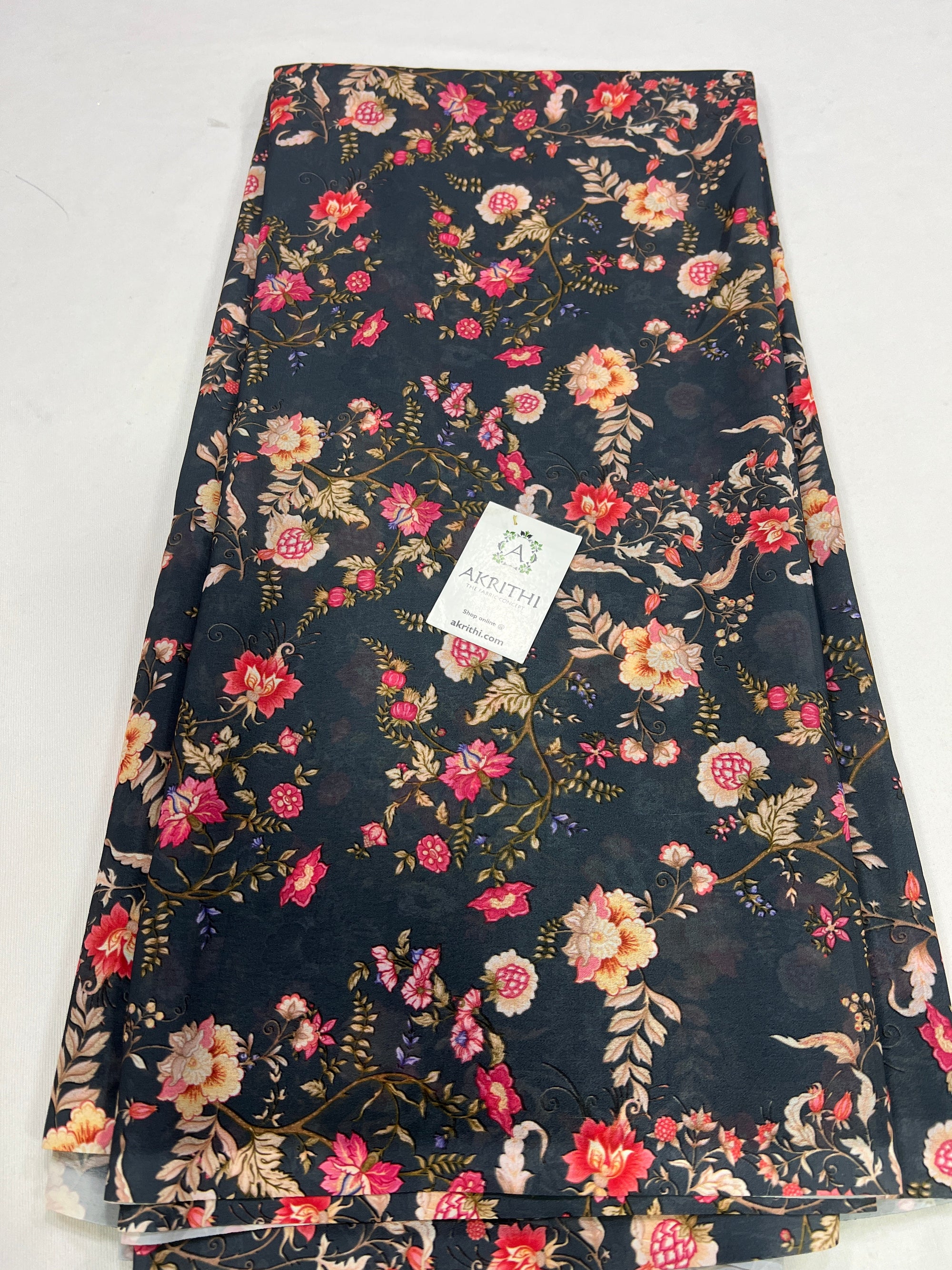 Digital floral printed georgette fabric