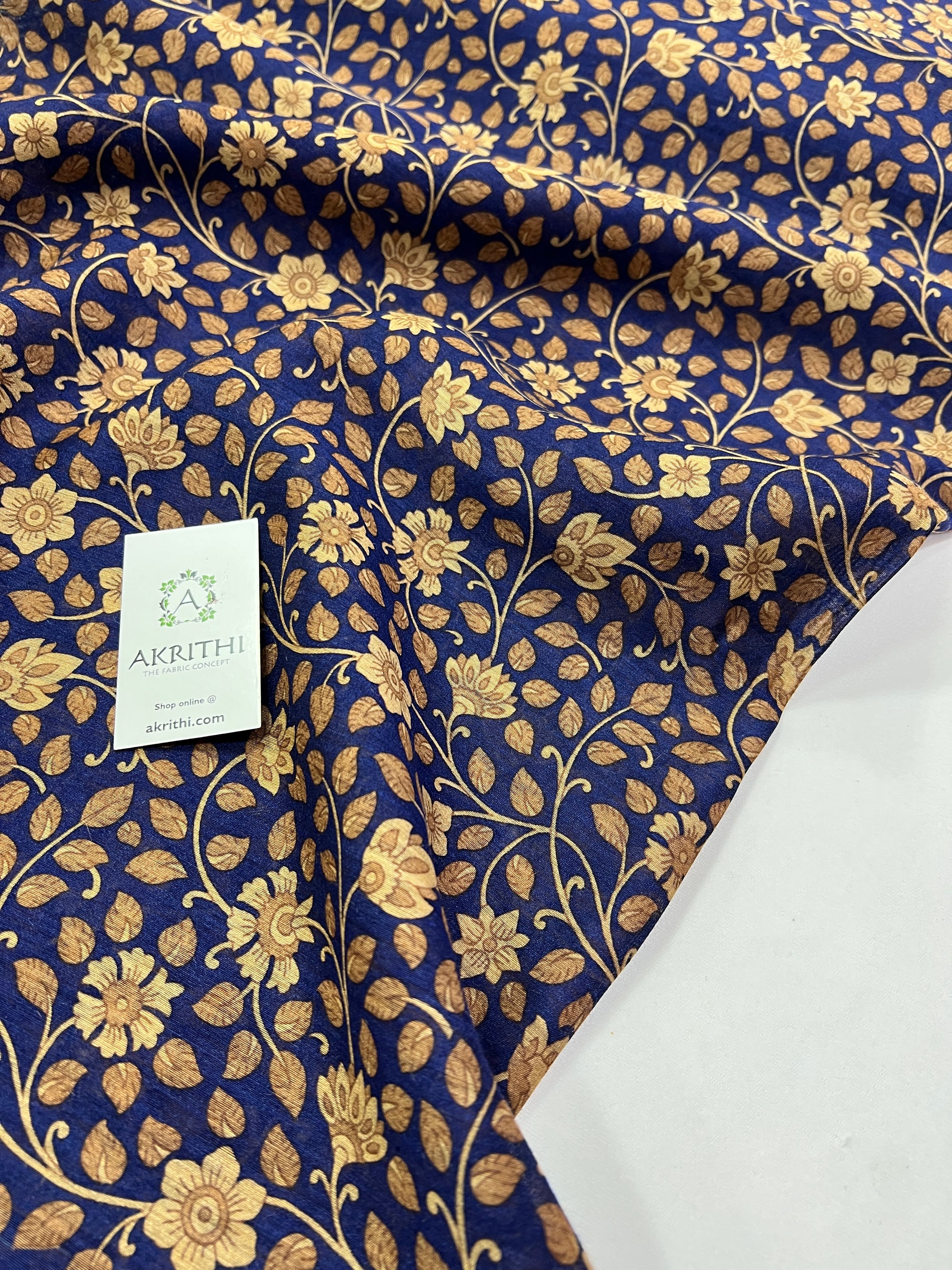 Printed handloom pure munga silk fabric