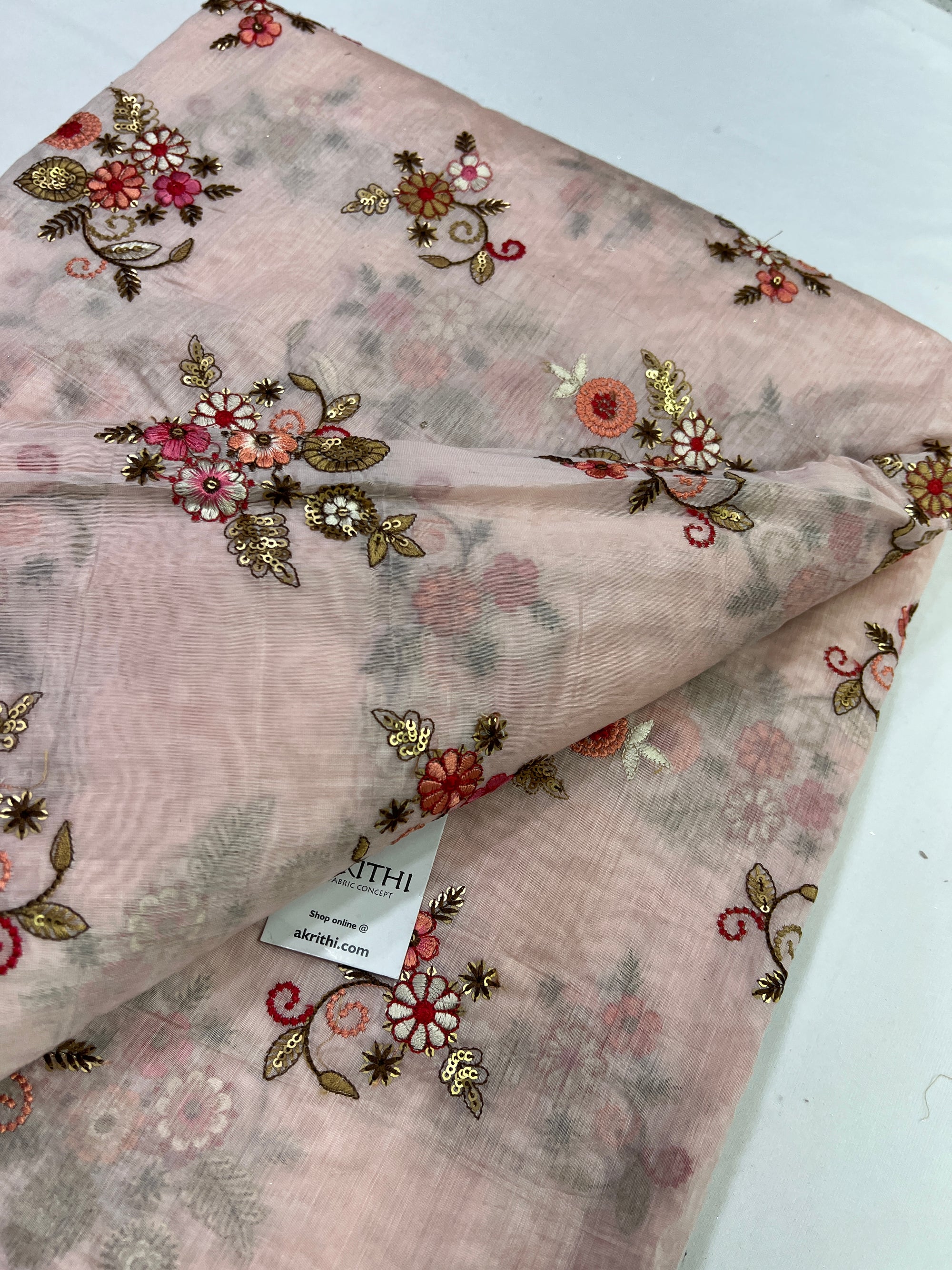 Embroidery on chanderi fabric