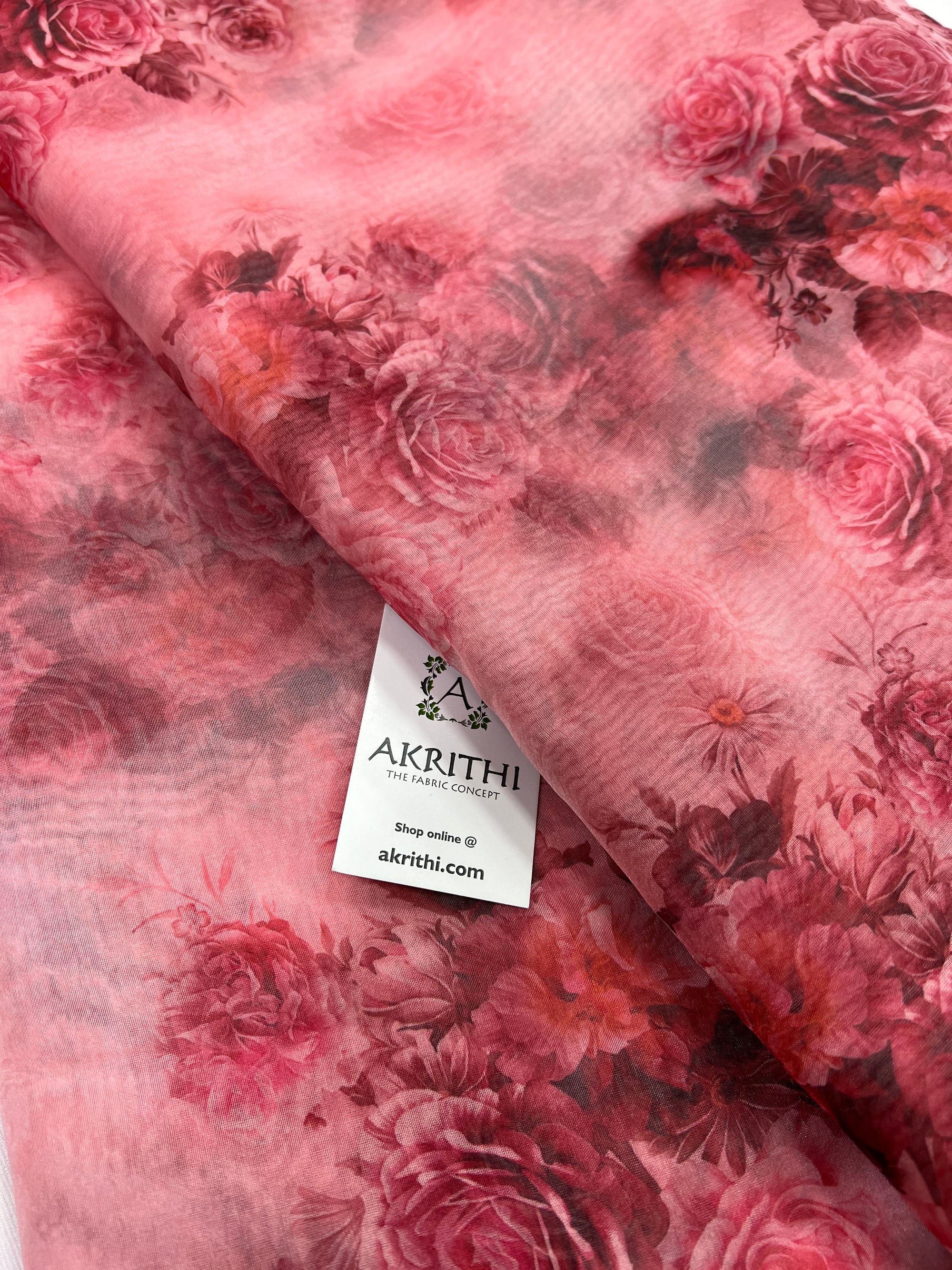 Digital floral Printed organza fabric