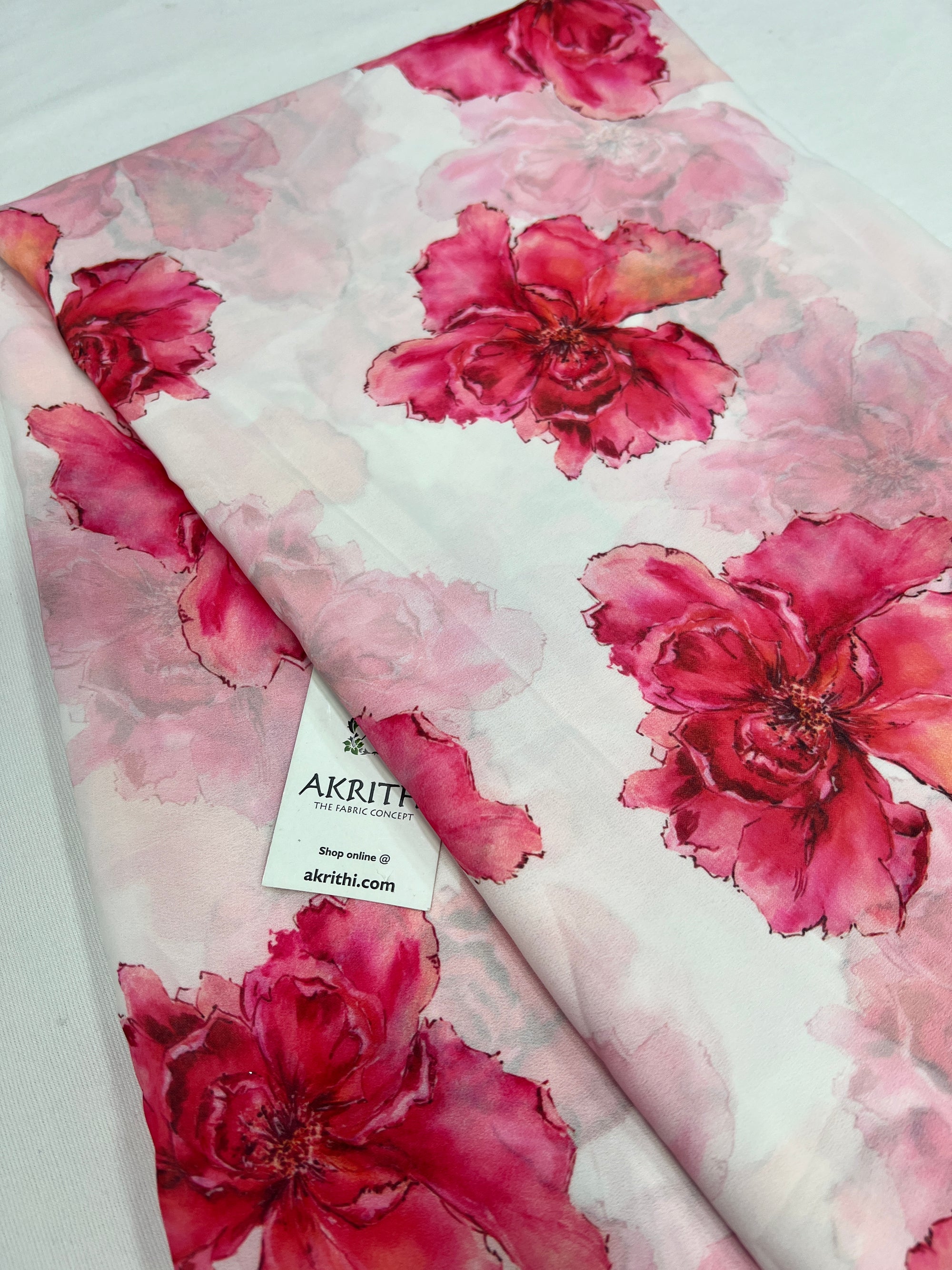 Digital floral printed georgette fabric