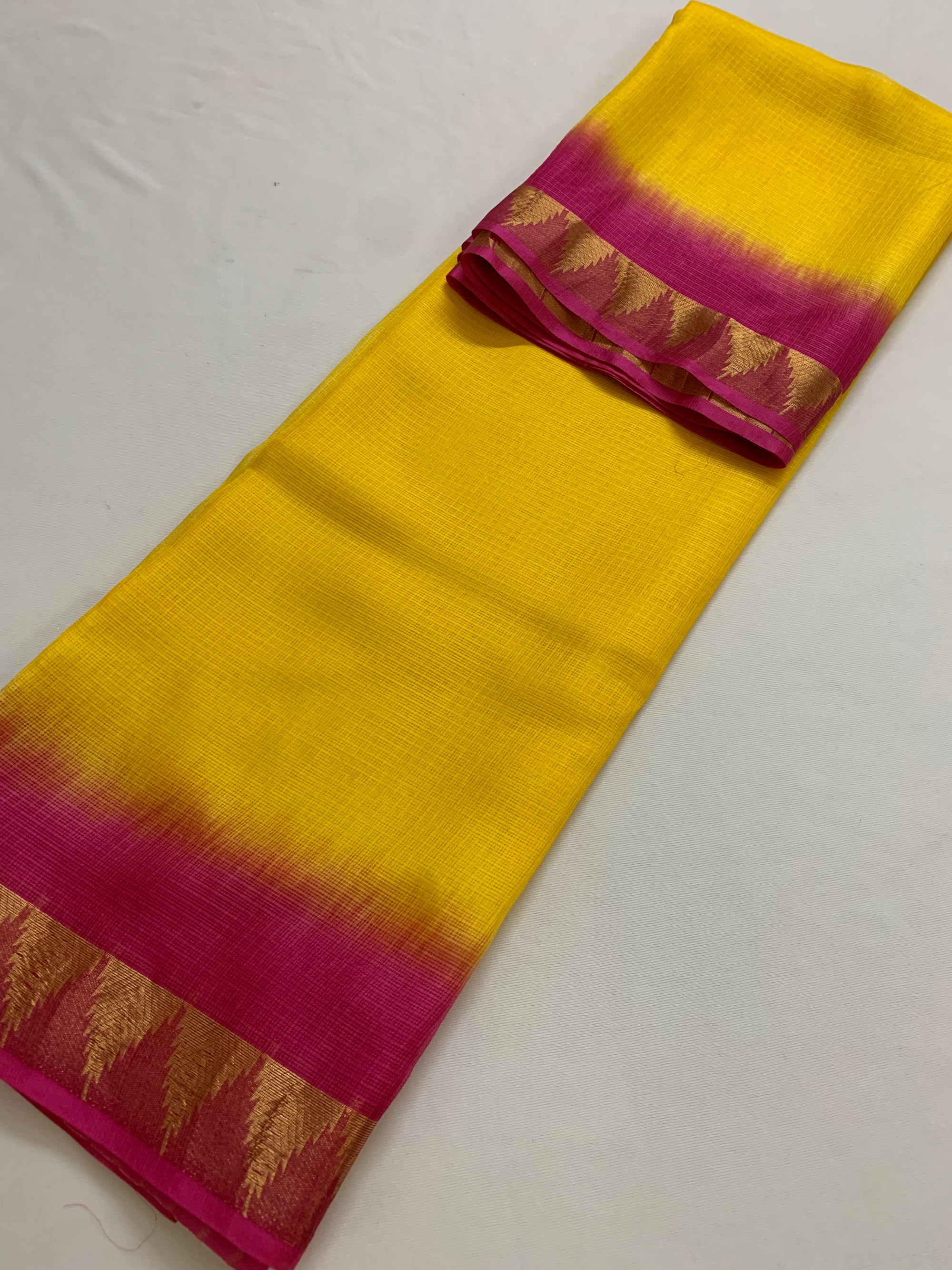 Pure kota silk saree with temple border