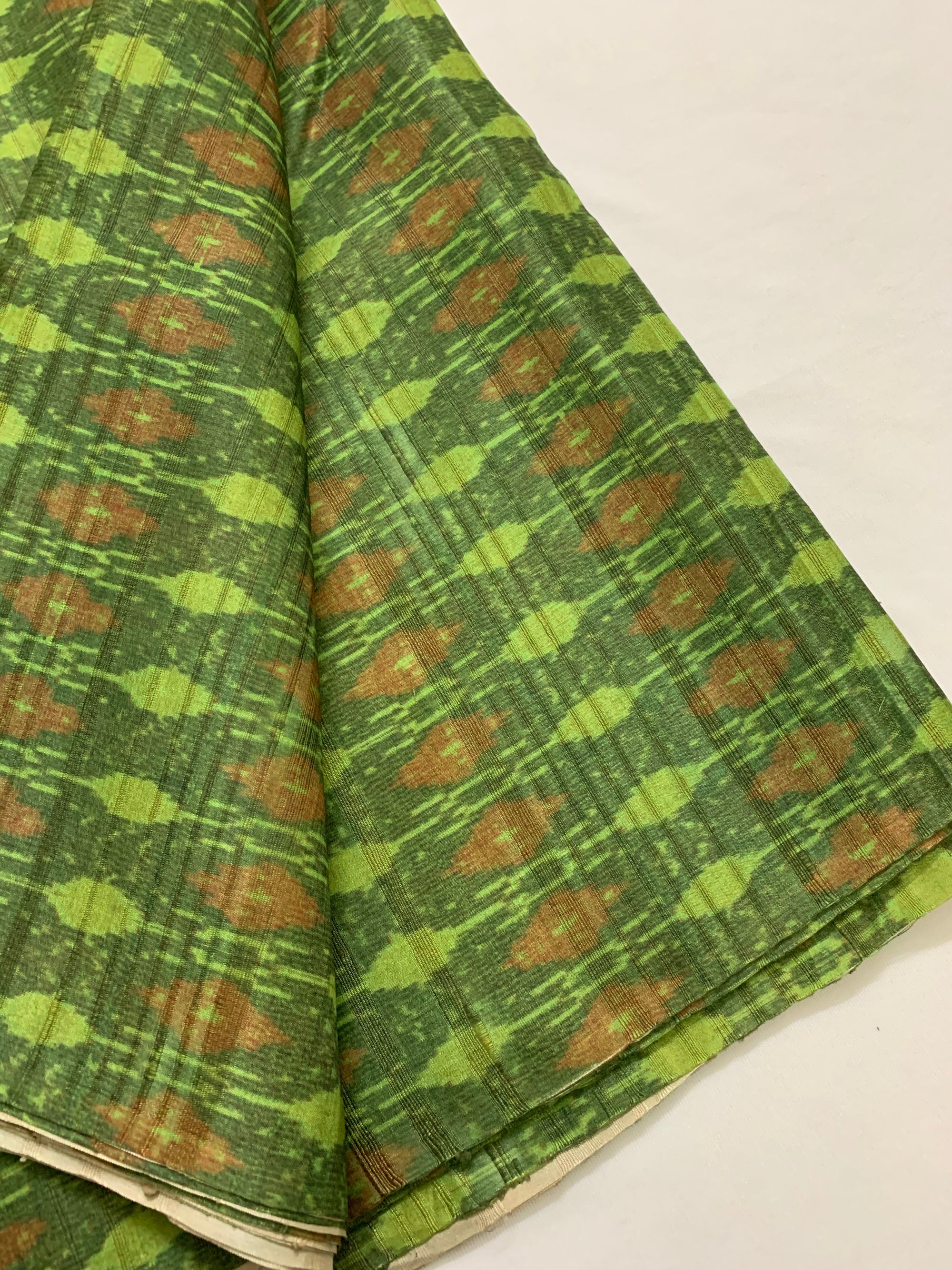 Ikat Printed semi silk fabric