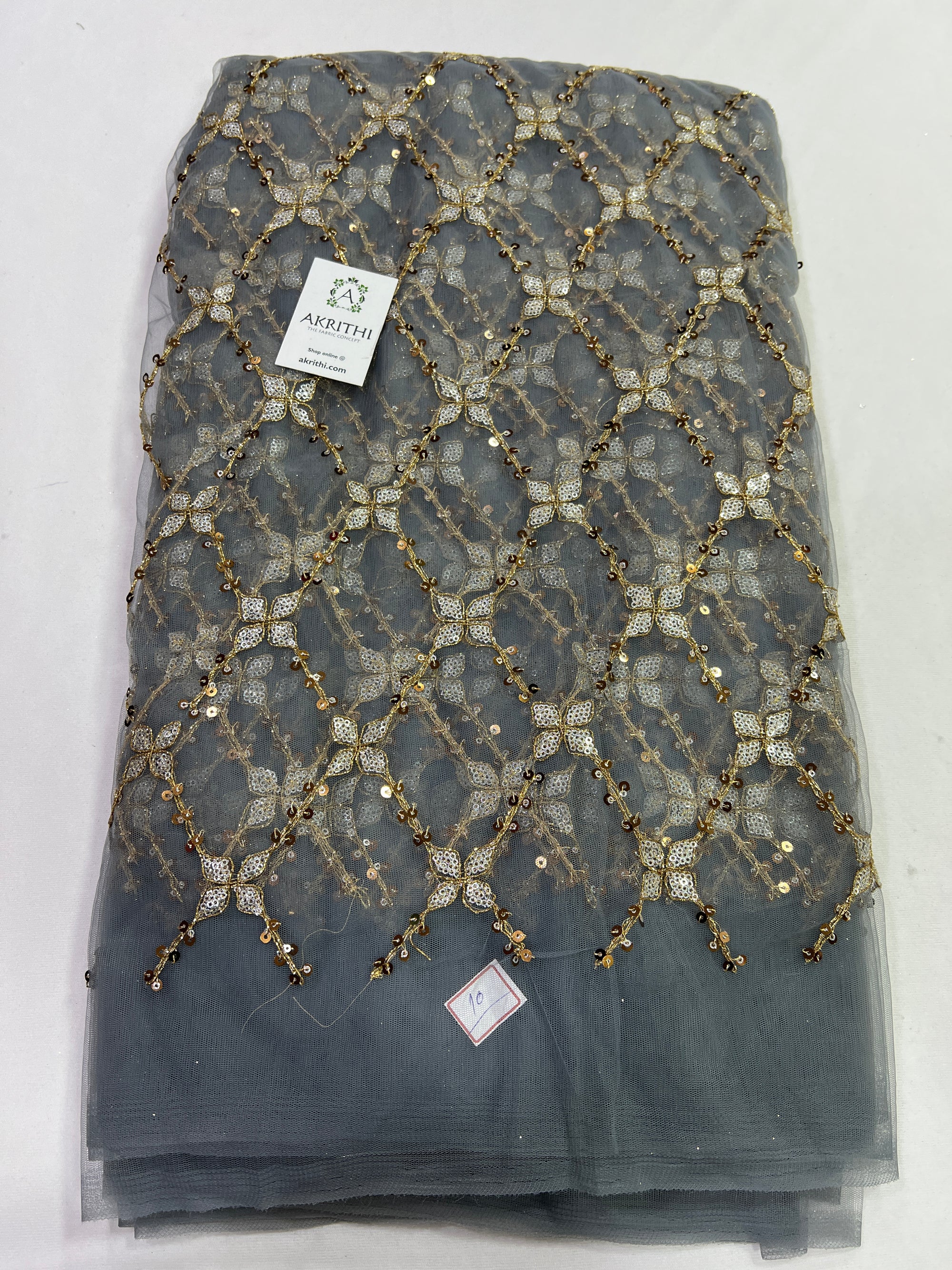 Embroidery on net fabric
