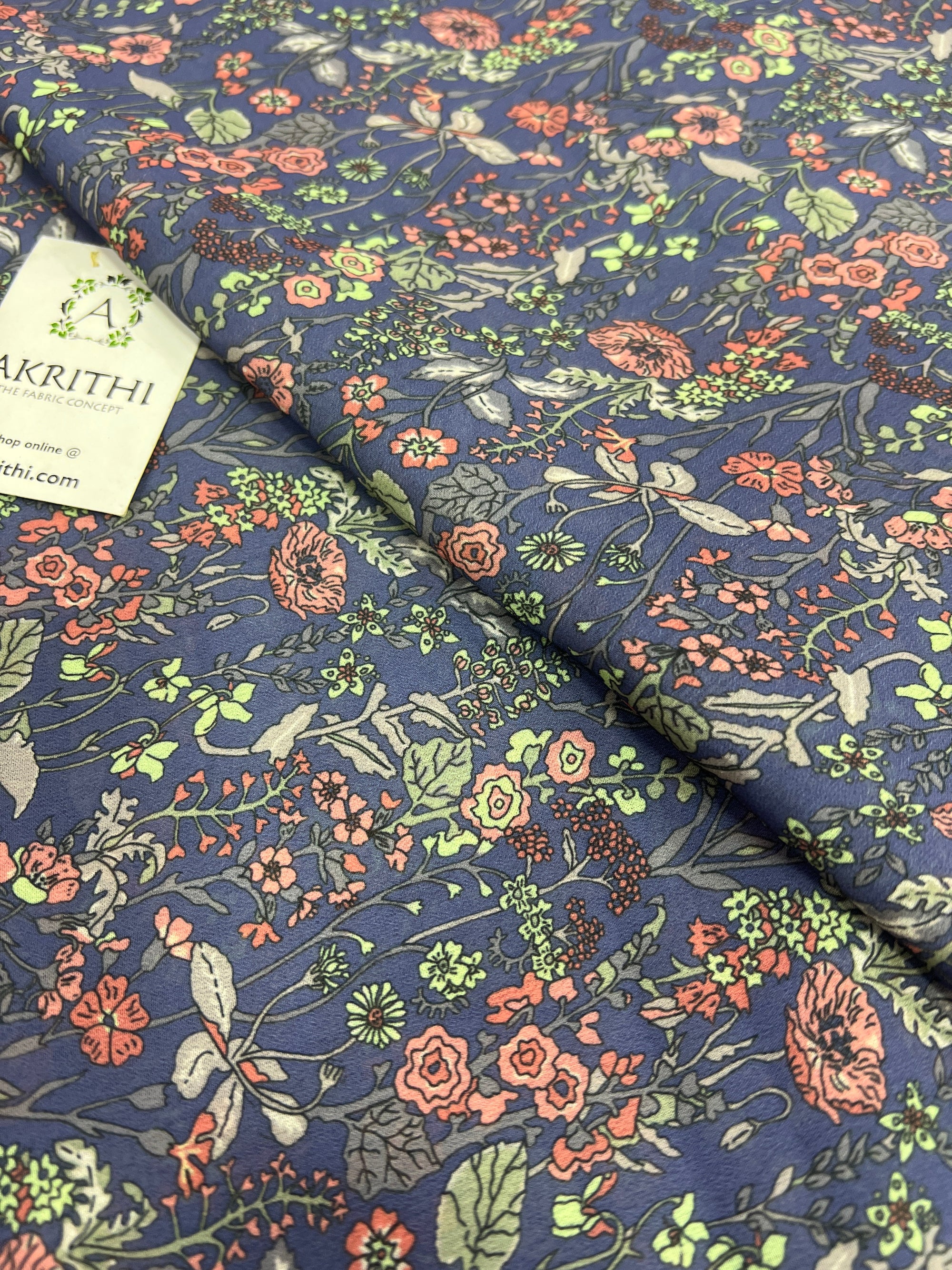 Digital floral printed georgette fabric
