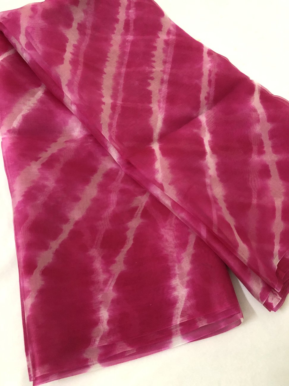 PURE SILK ORGANZA LEHERIYA DUPATTA