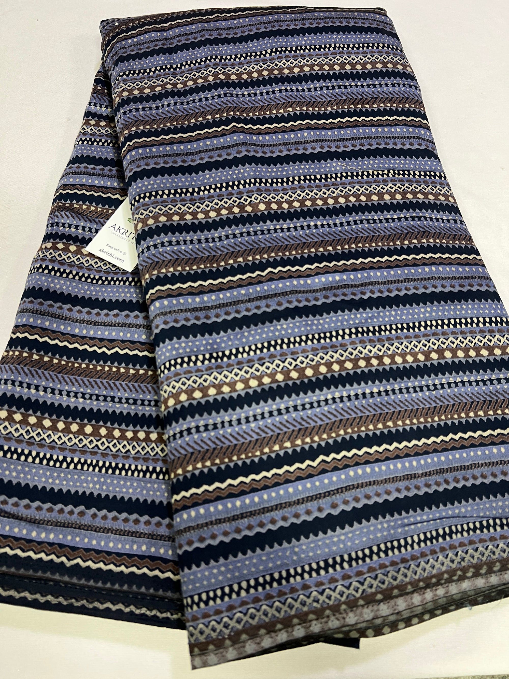 Printed silk fabric