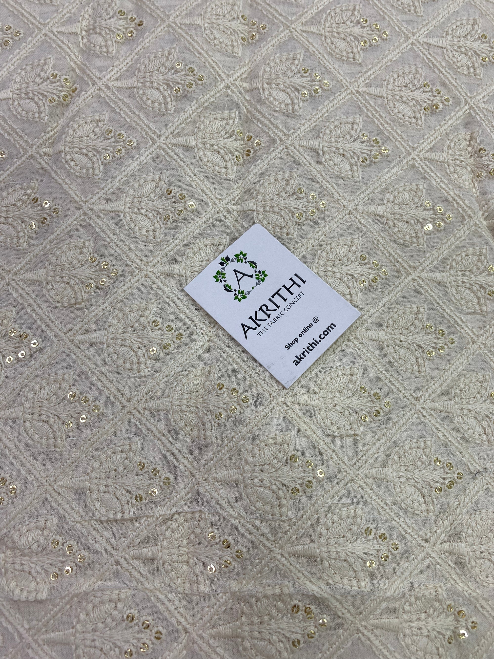 Embroidery on dyeable pure georgette fabric