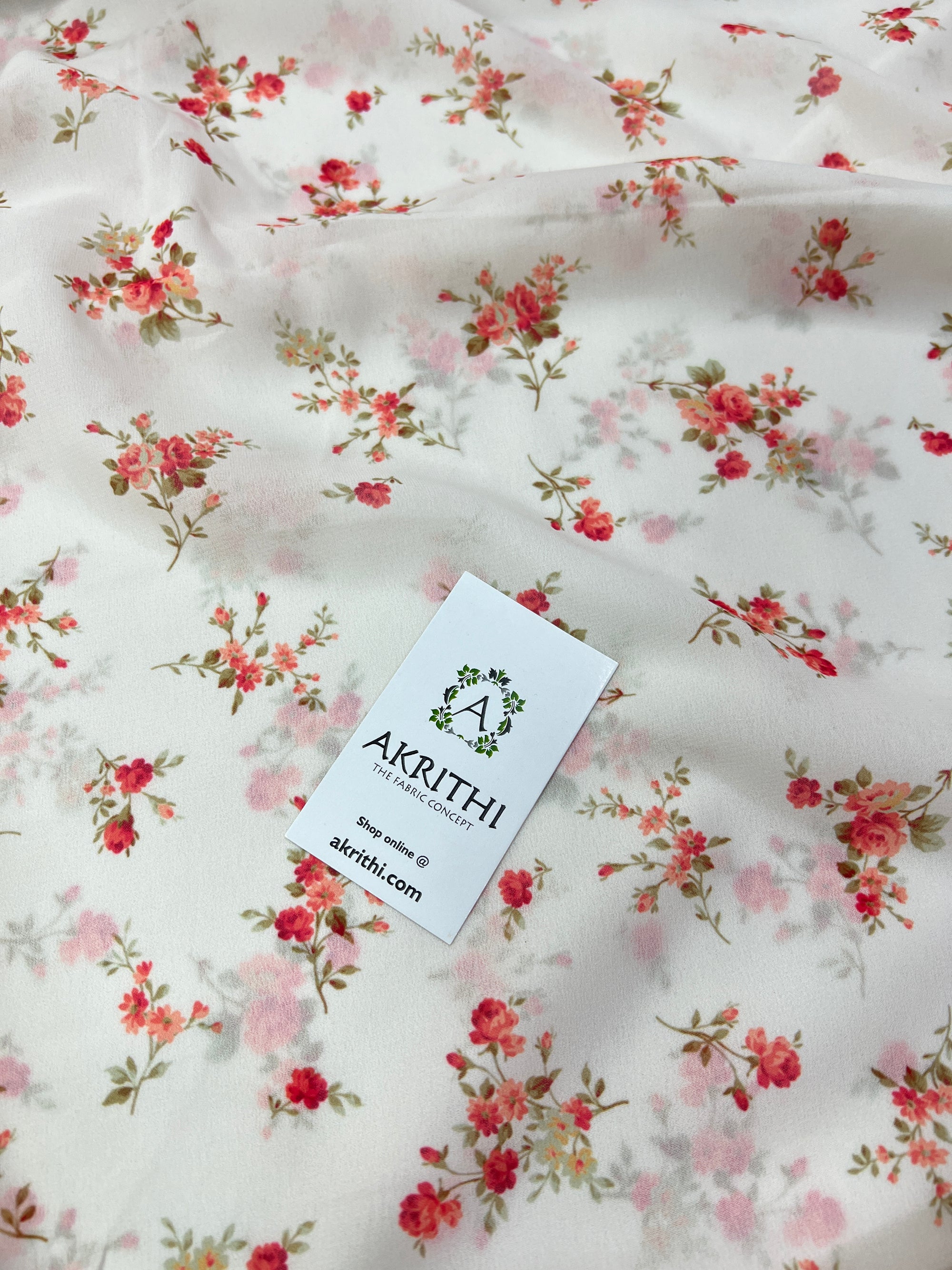 Digital floral printed georgette fabric