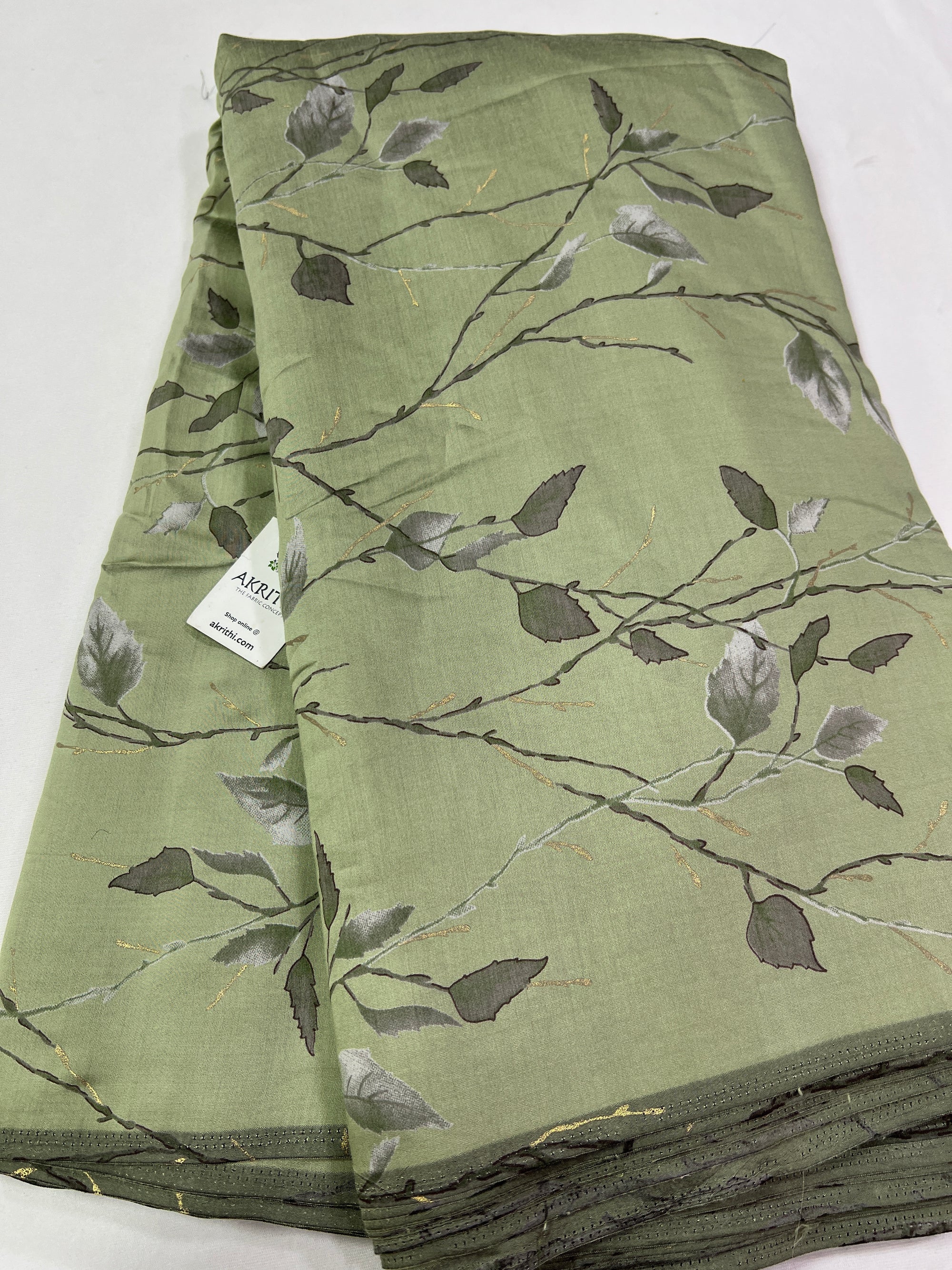 Digital printed silk fabric with foil