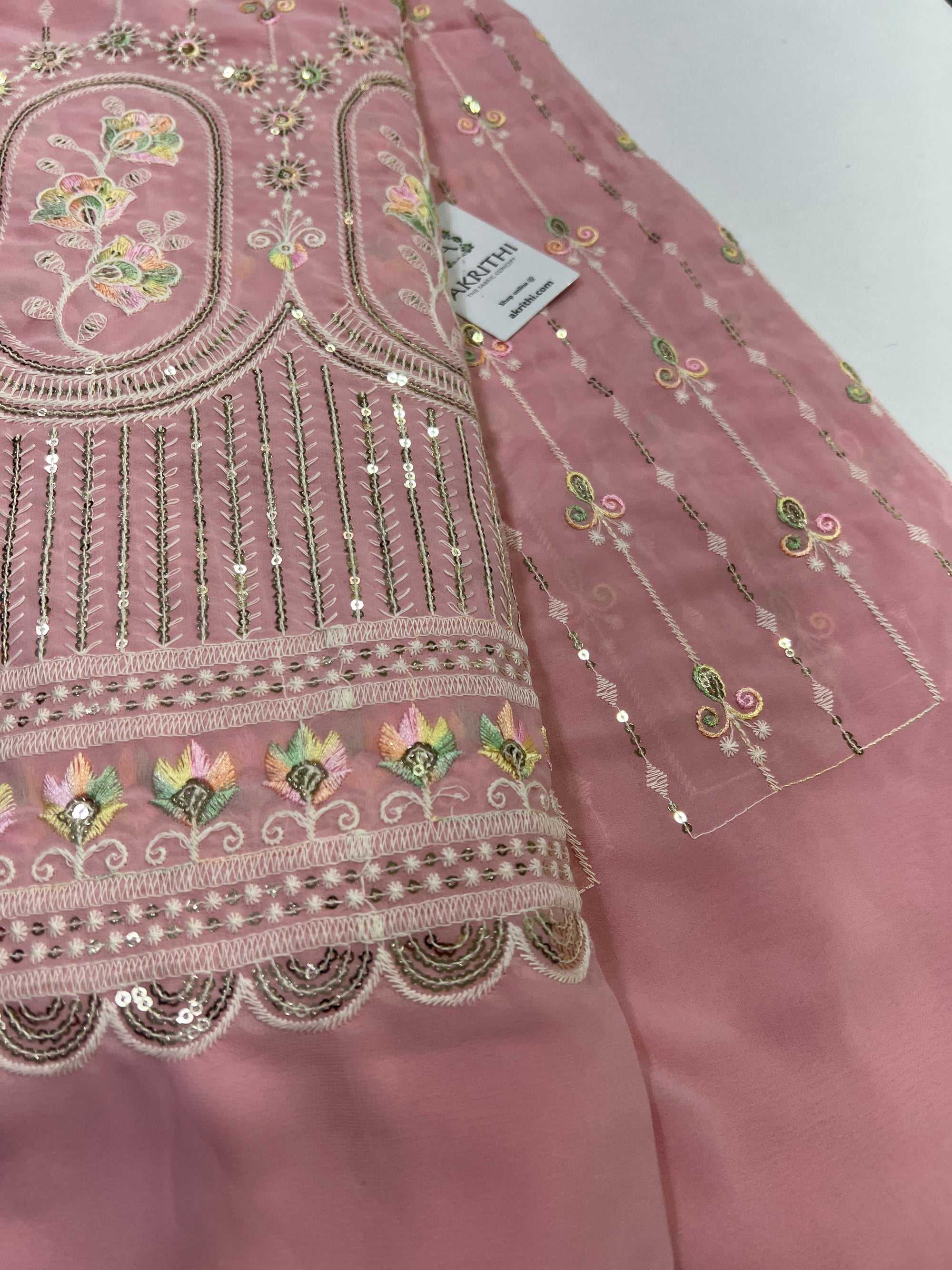 Embroidery on georgette fabric