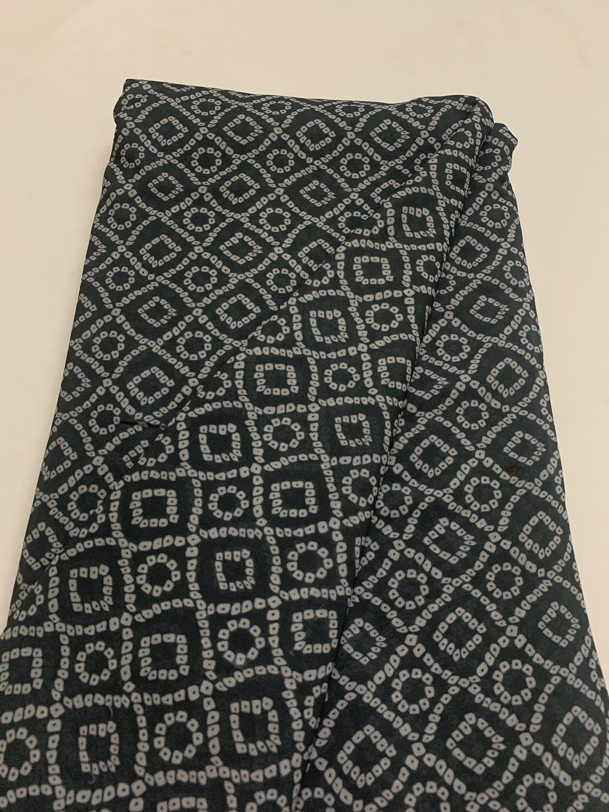 Digital bandhani printed black georgette fabric