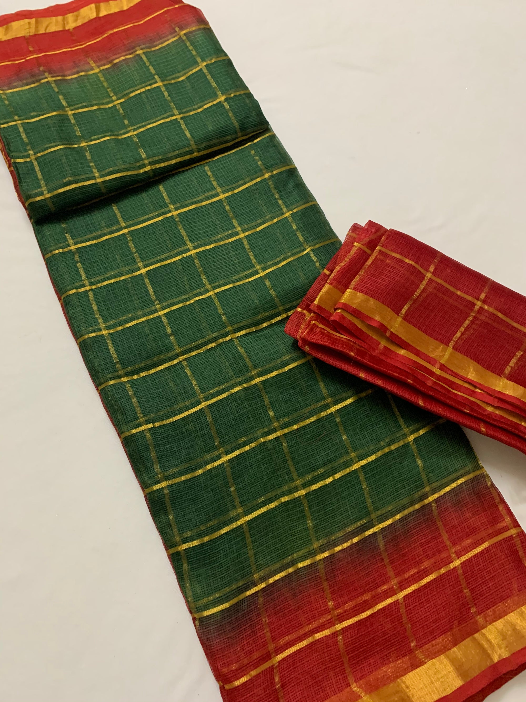 Pure kota silk saree with zari checks