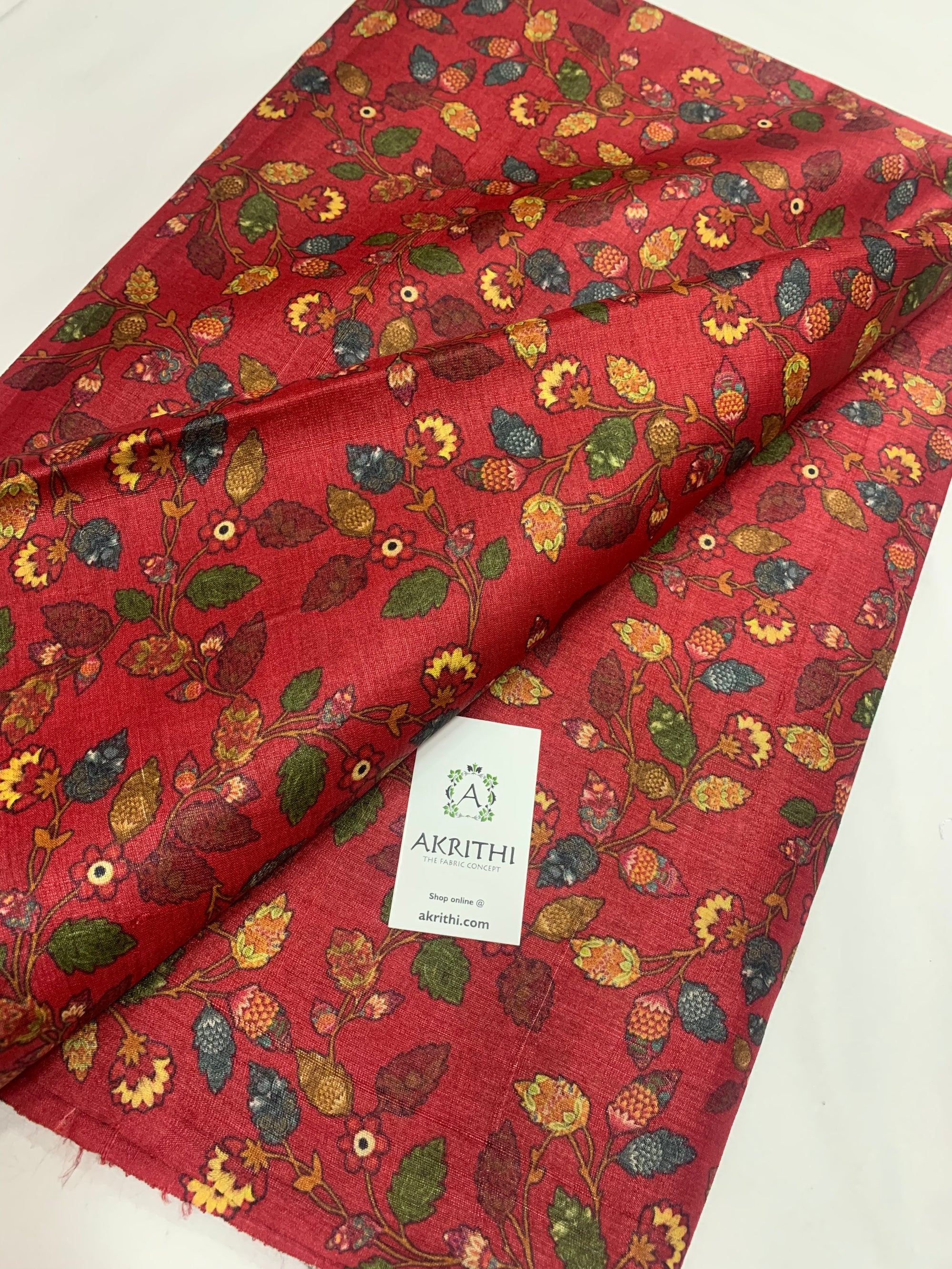 Digital Printed handloom pure tussar silk fabric