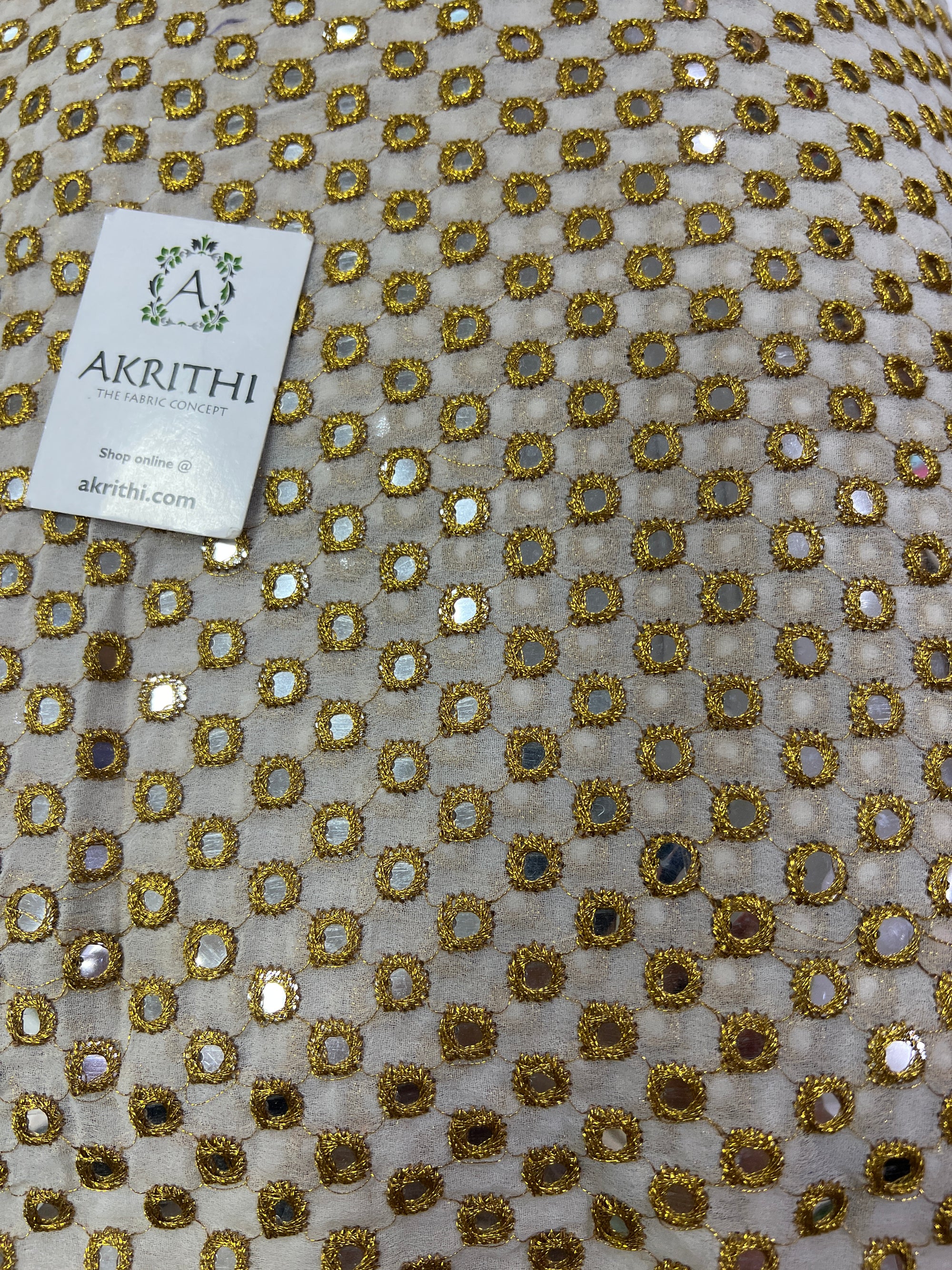 Mirror Embroidery on Georgette fabric