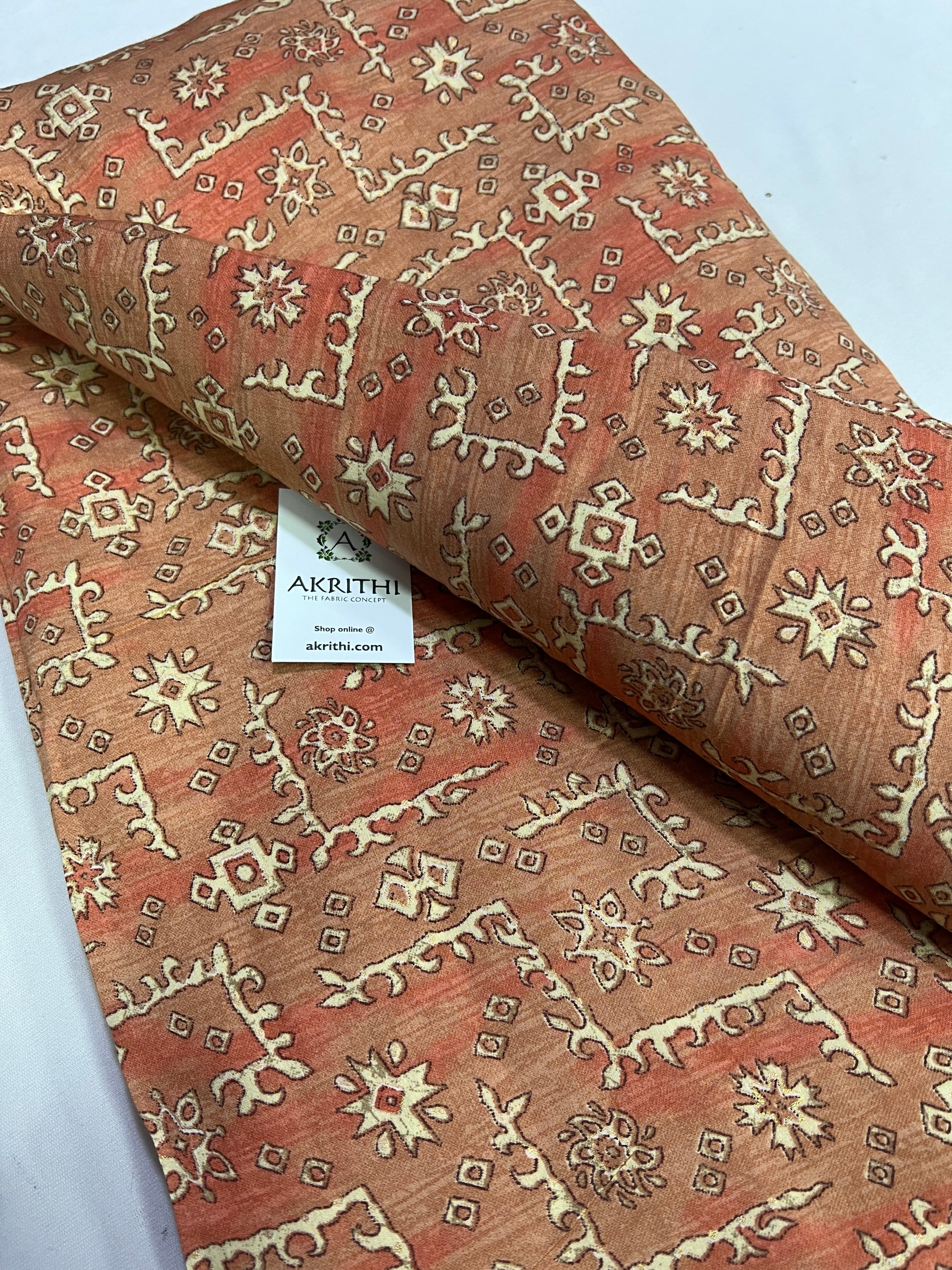 Printed silk fabric