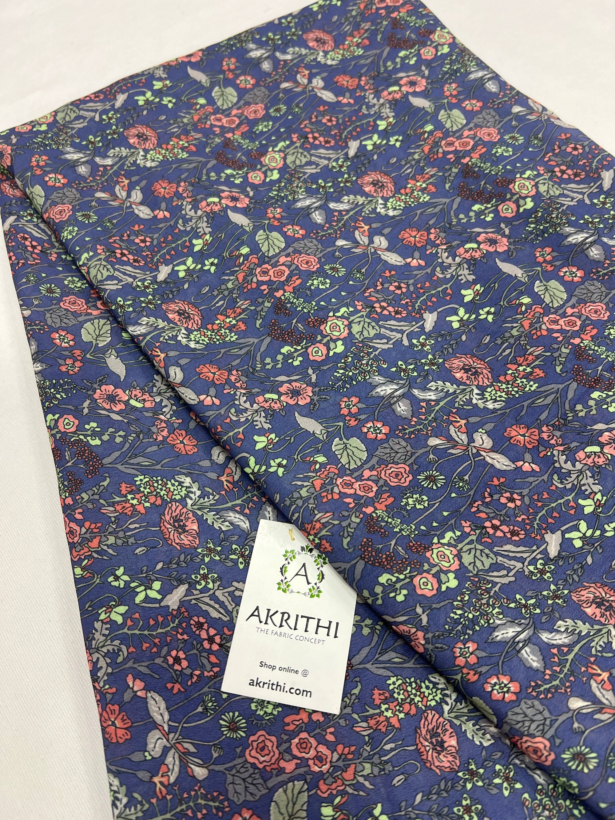 Digital floral printed georgette fabric