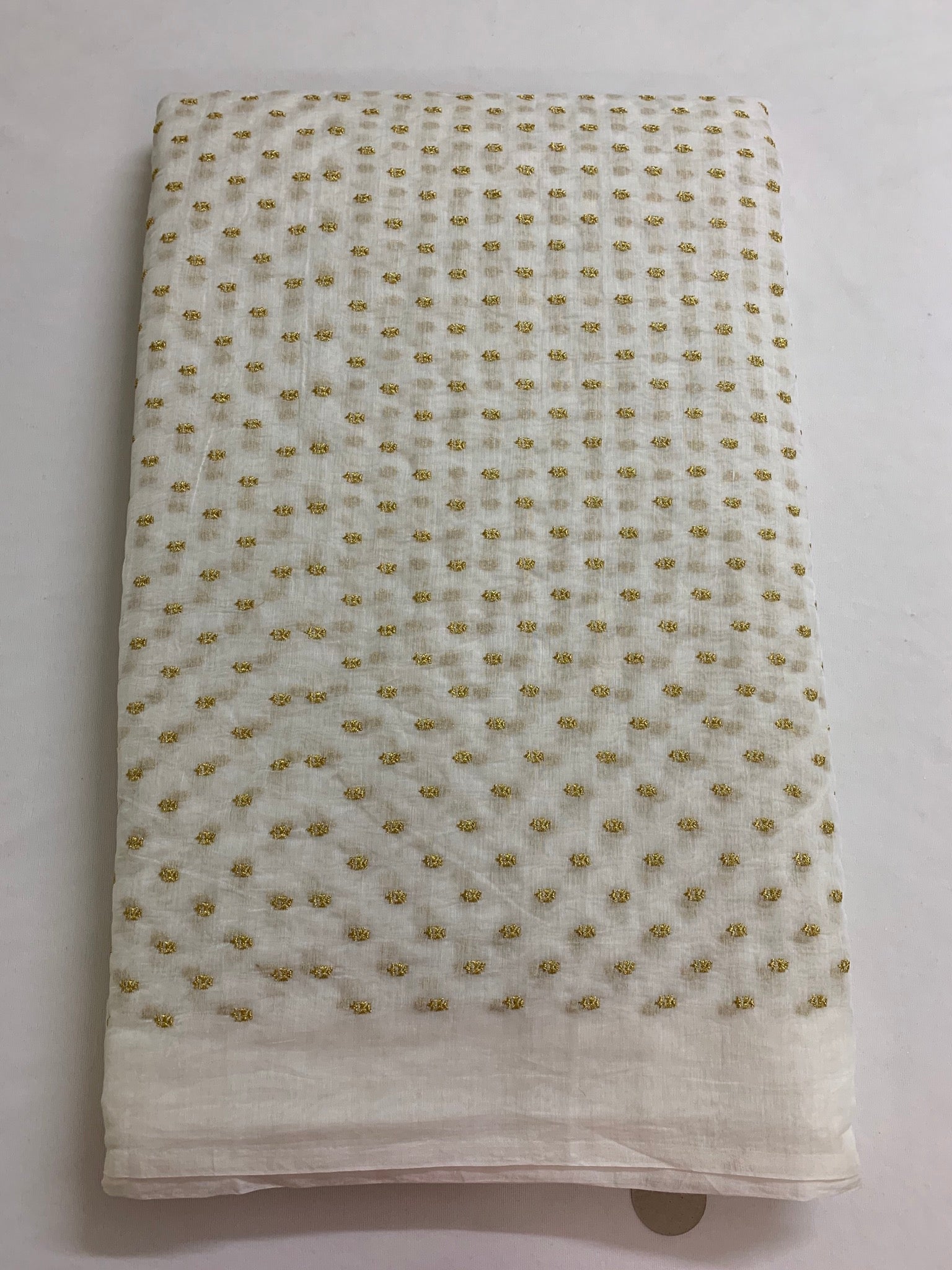 HANDLOOM MUL CHANDERI EMBROIDERED FABRIC