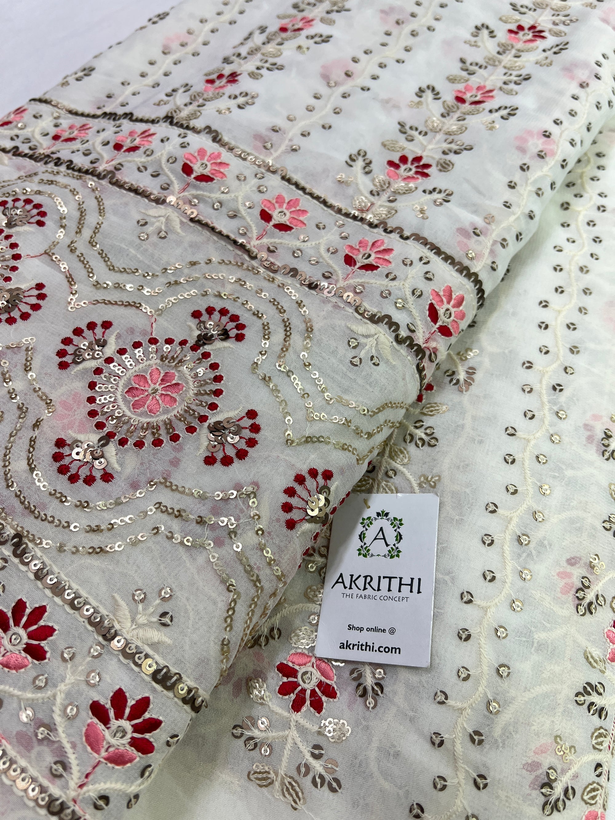 Embroidery on georgette fabric