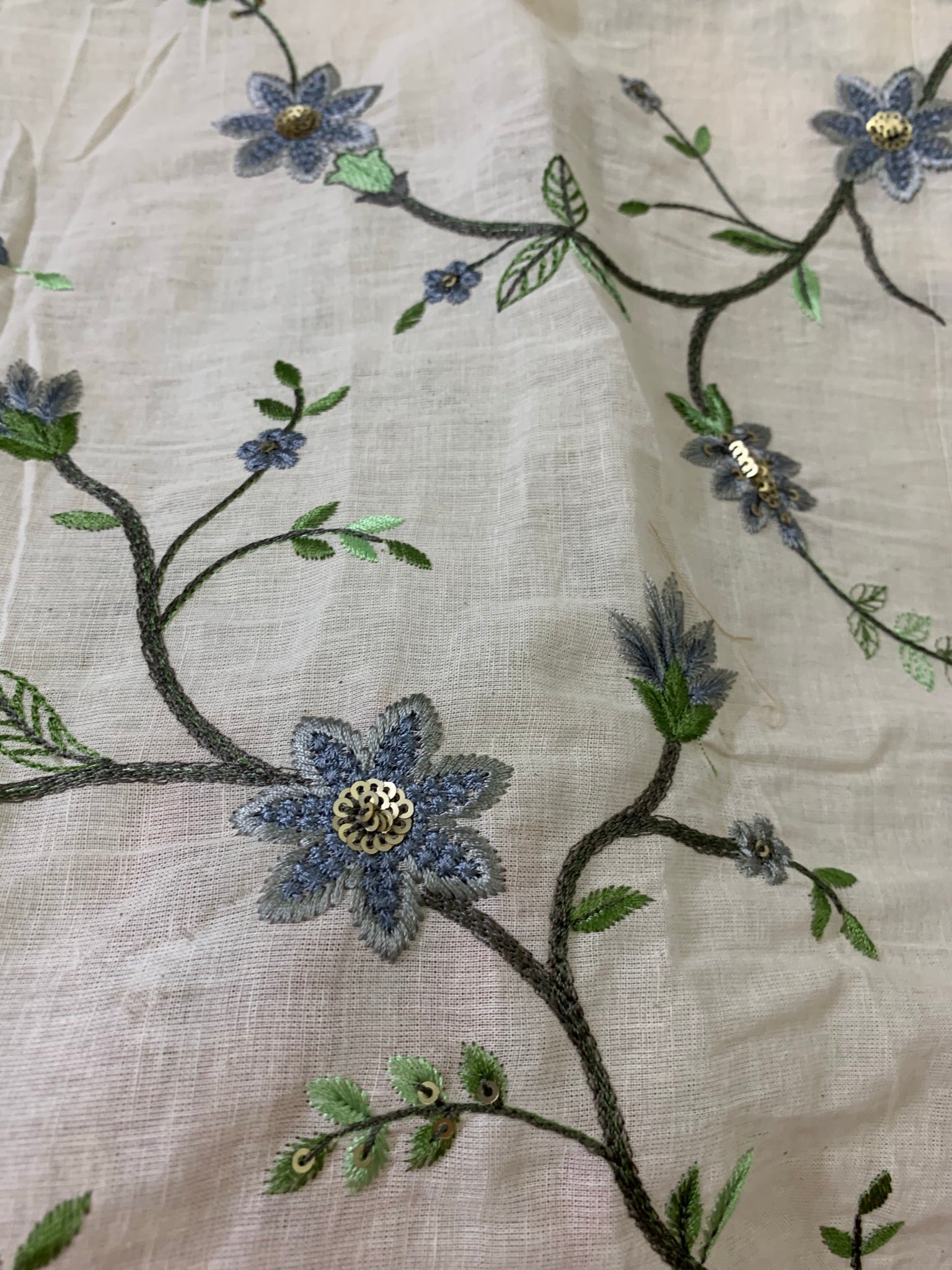 Embroidery on cotton fabric