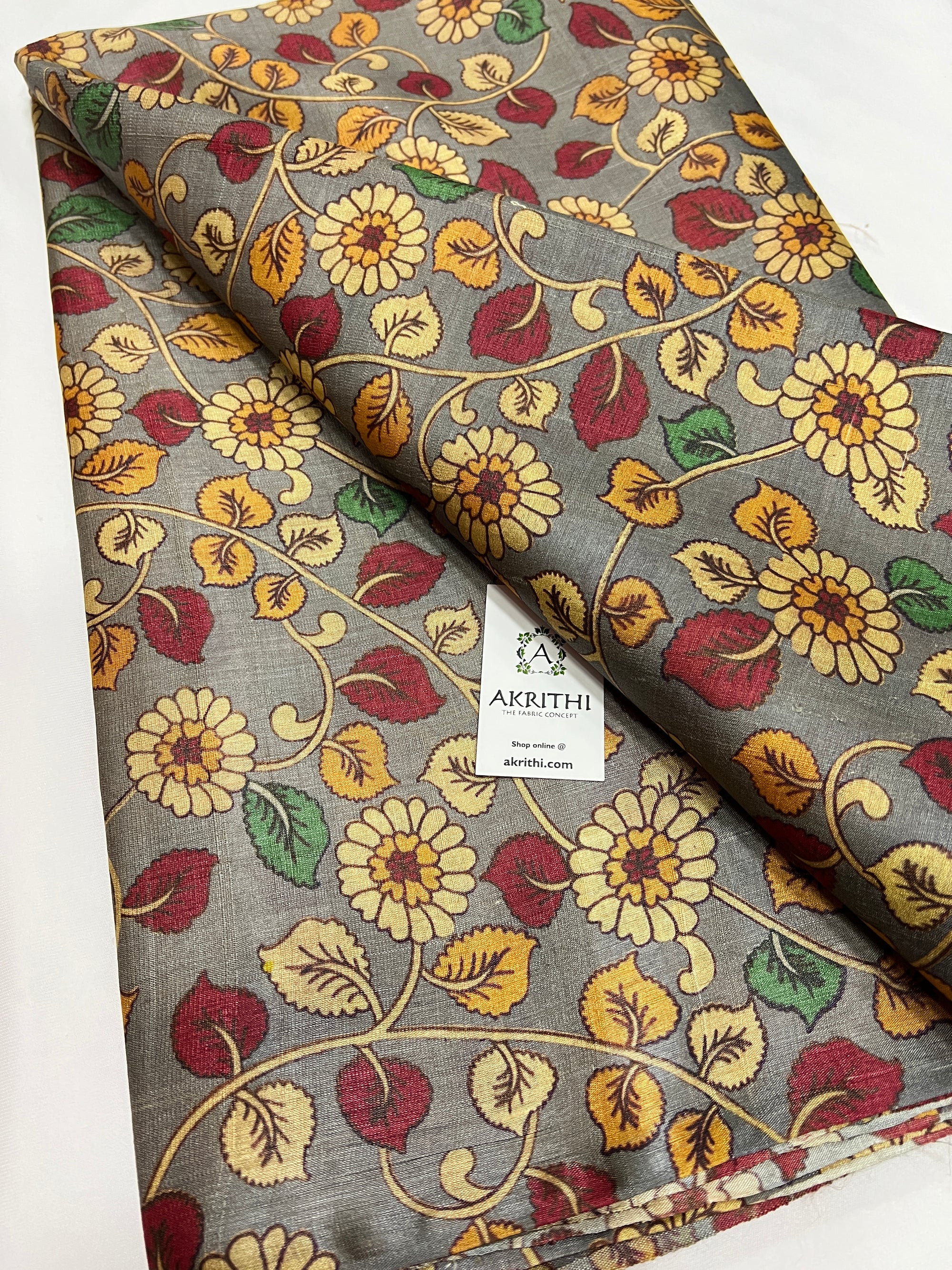 Digital Printed handloom pure tussar silk fabric