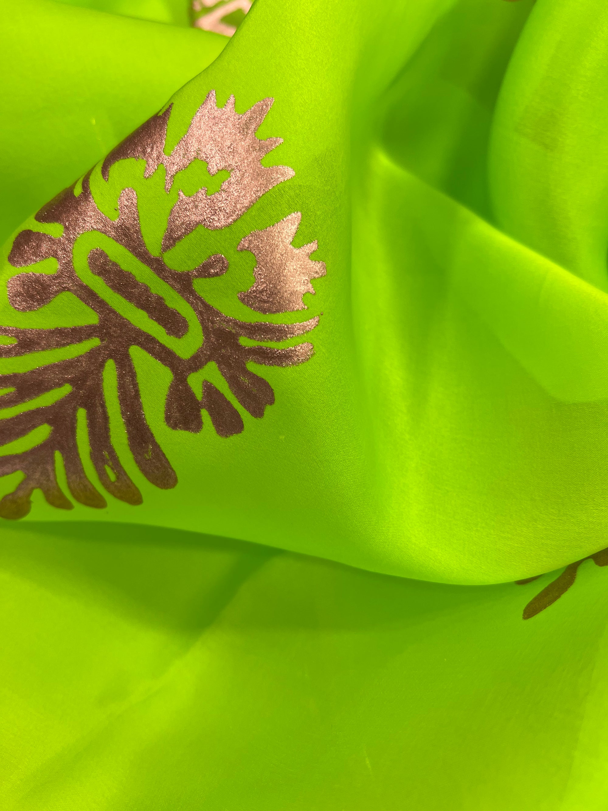 BLOCK PRINTED PURE SILK SATIN ORGANZA SAREE