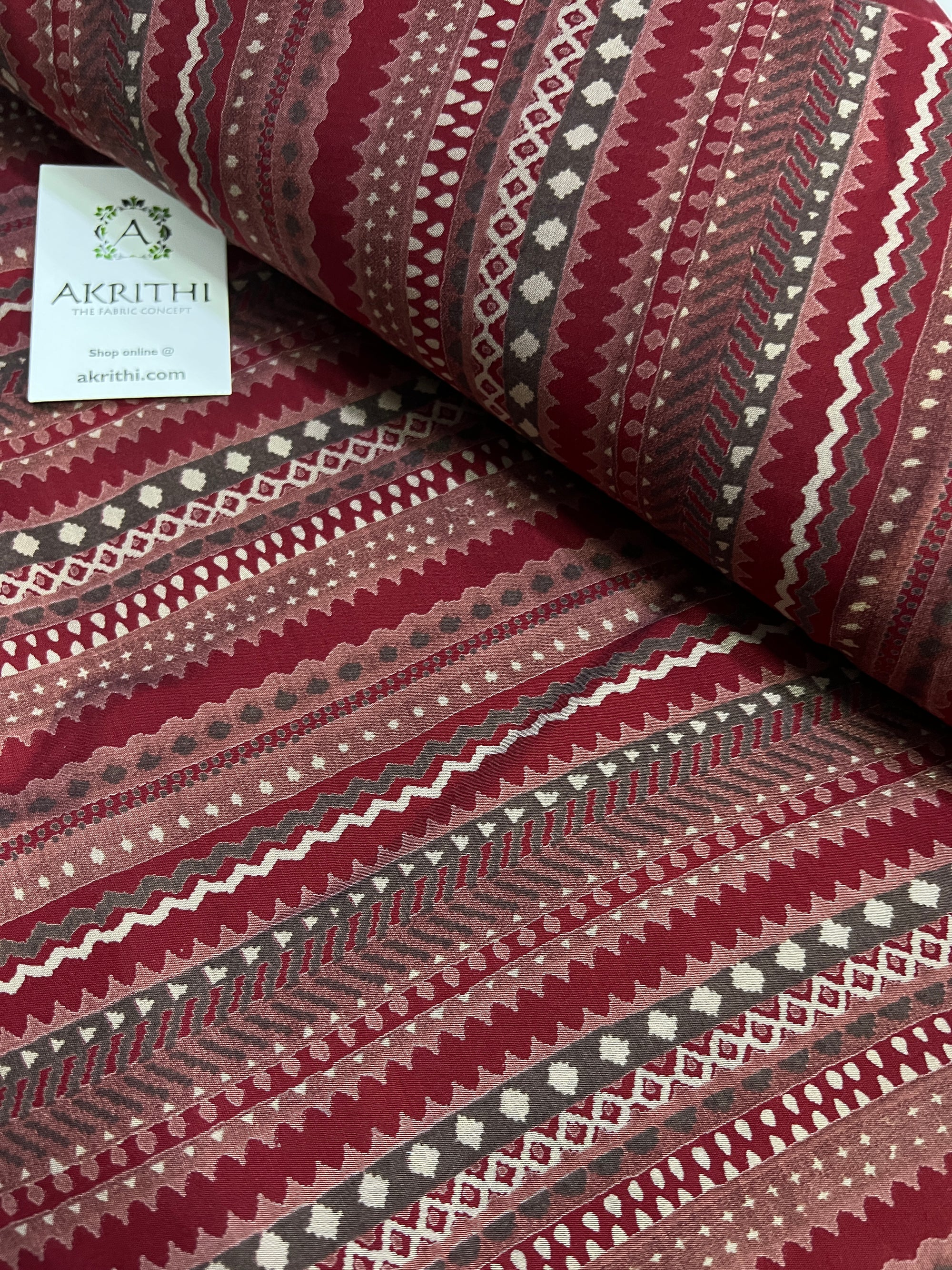 Printed silk fabric