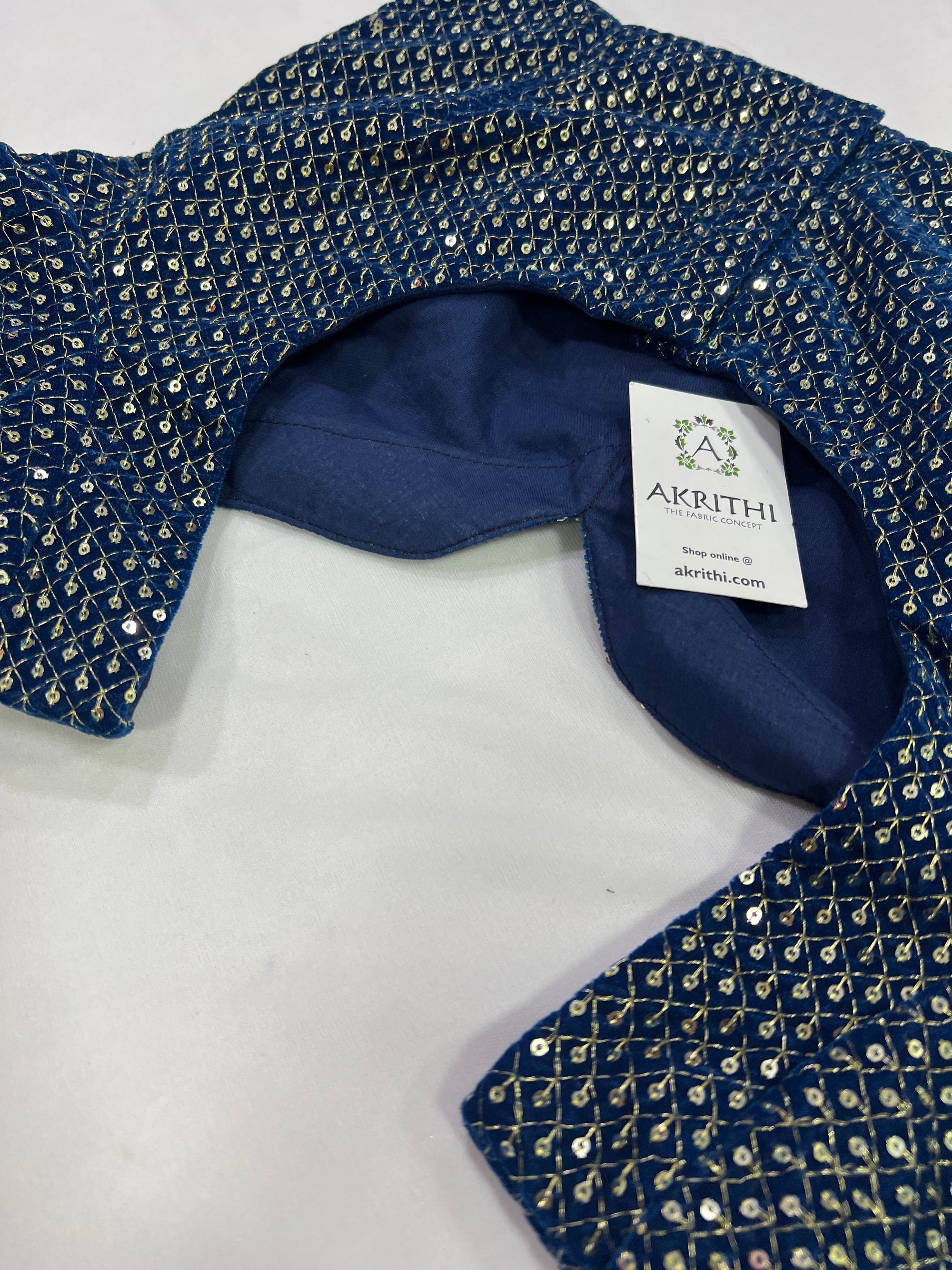 Embroidered velvet blouse