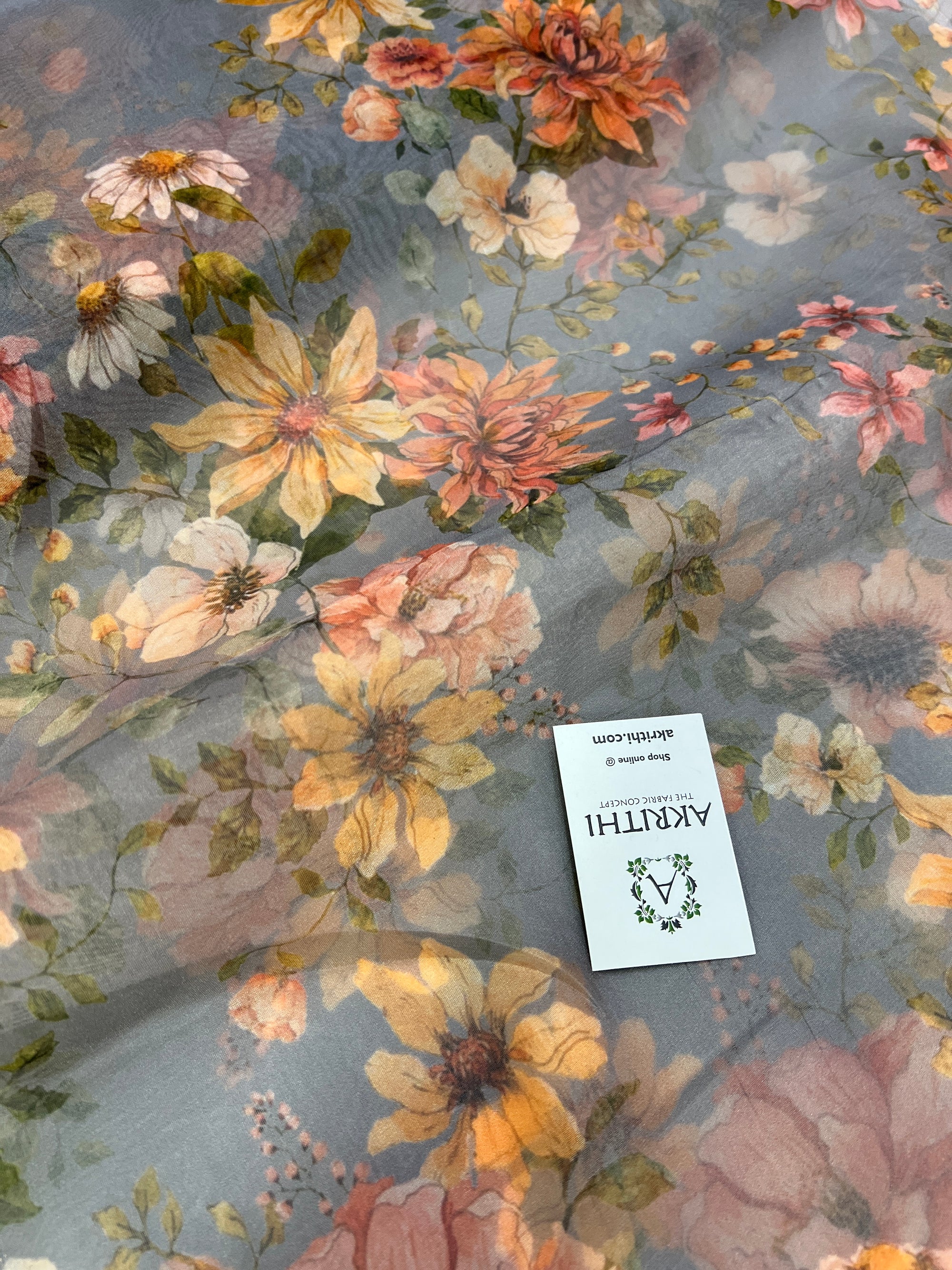 Digital floral Printed organza fabric