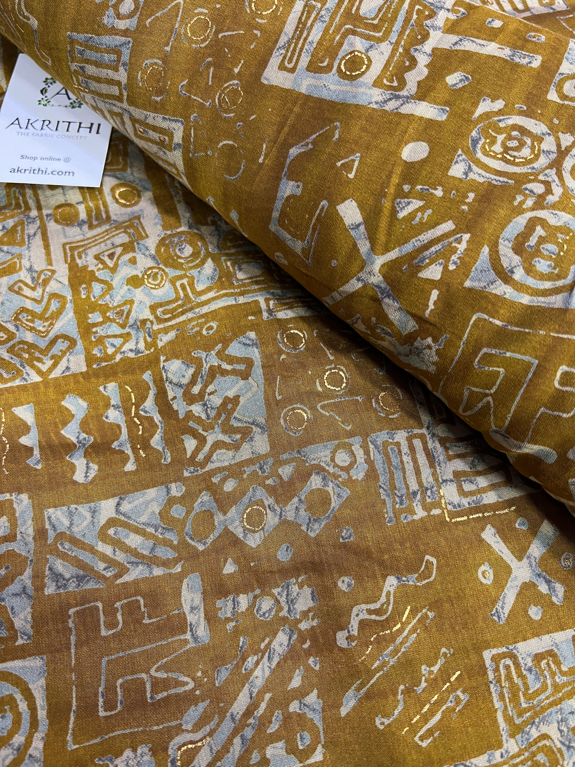 Printed silk fabric