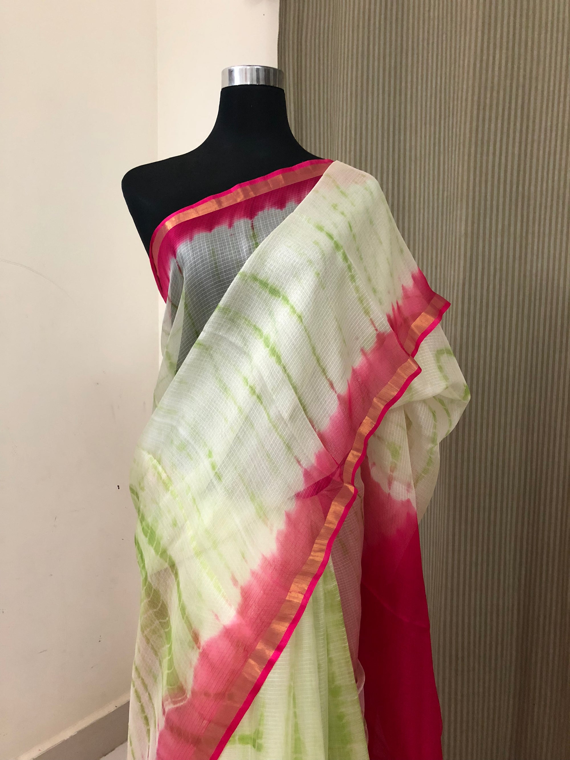 Tie and dye pure kota silk saree
