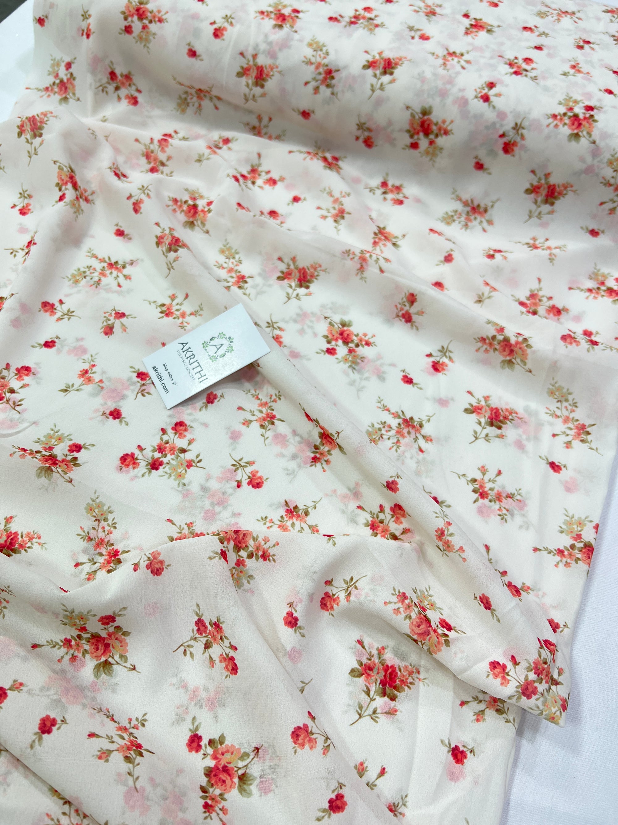 Digital floral printed georgette fabric