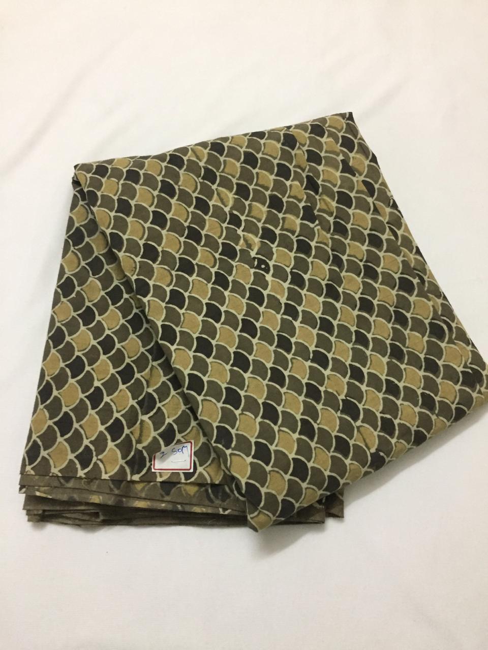 Ajrak printed cotton mal fabric