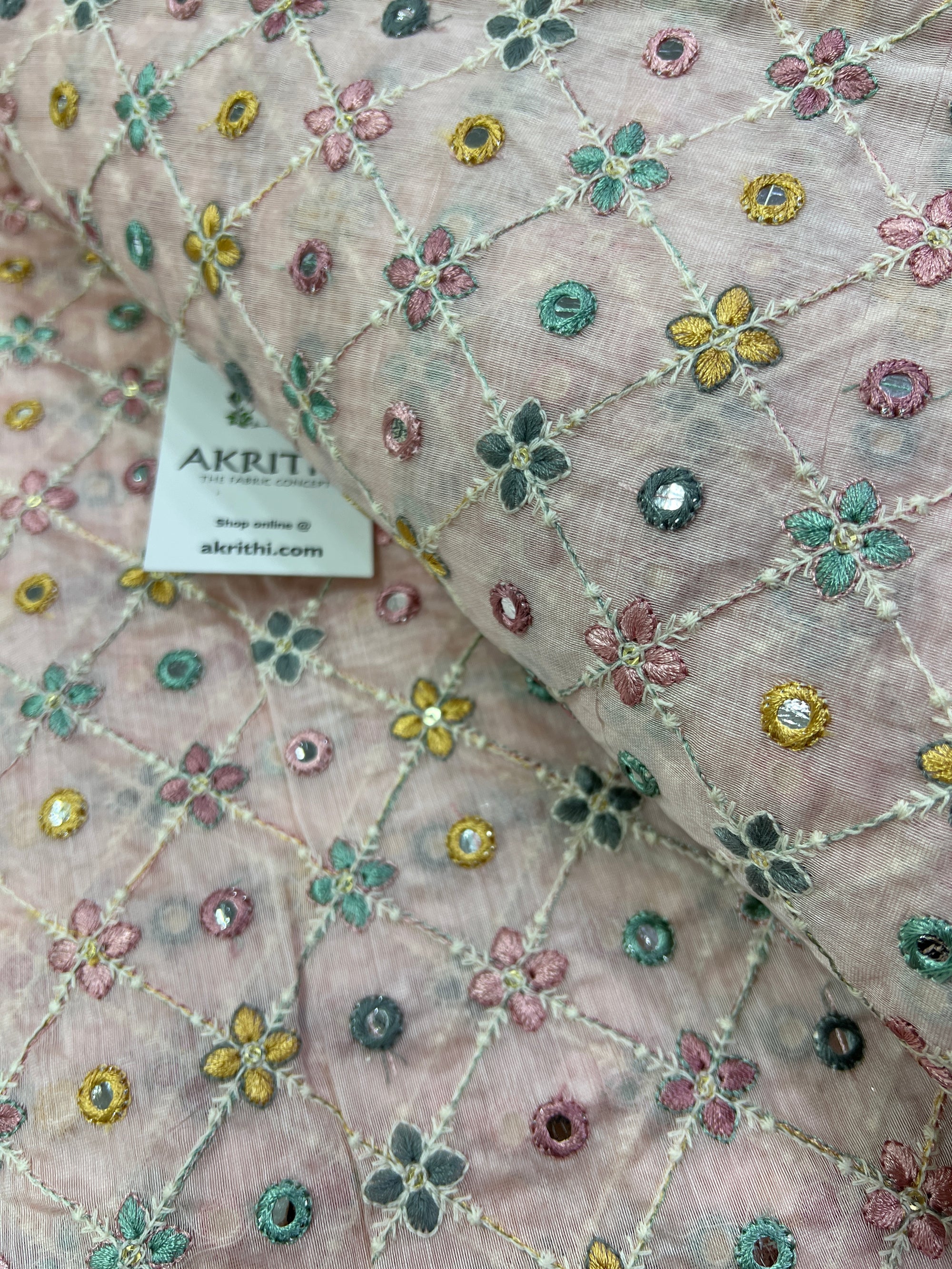 Embroidery on chanderi fabric