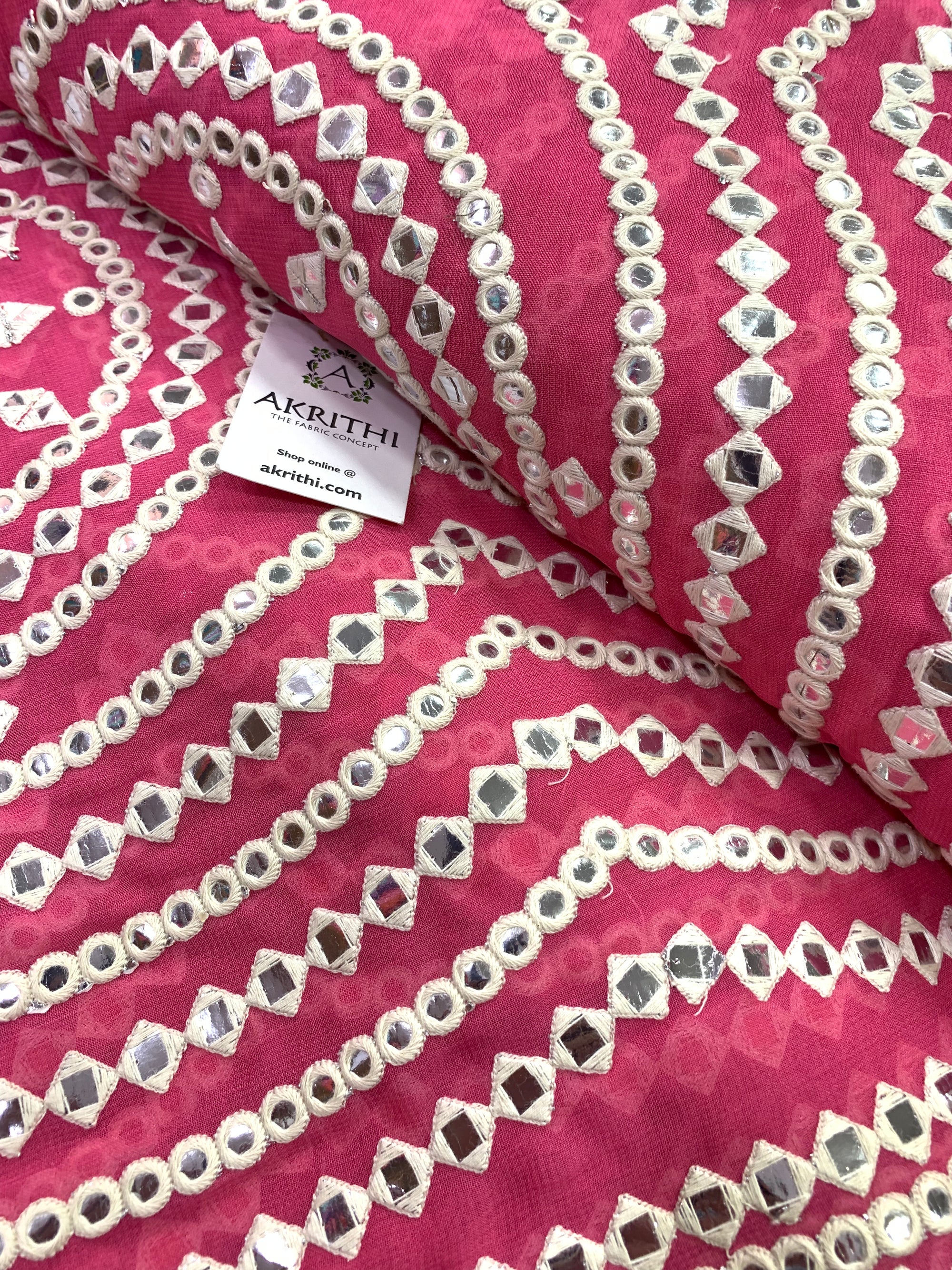 Embroidery on georgette fabric
