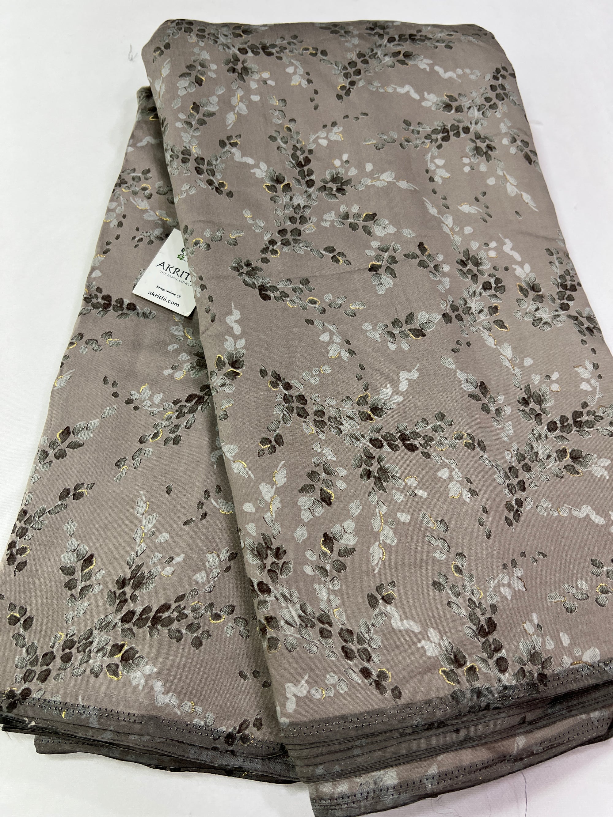 Digital printed silk fabric with foil