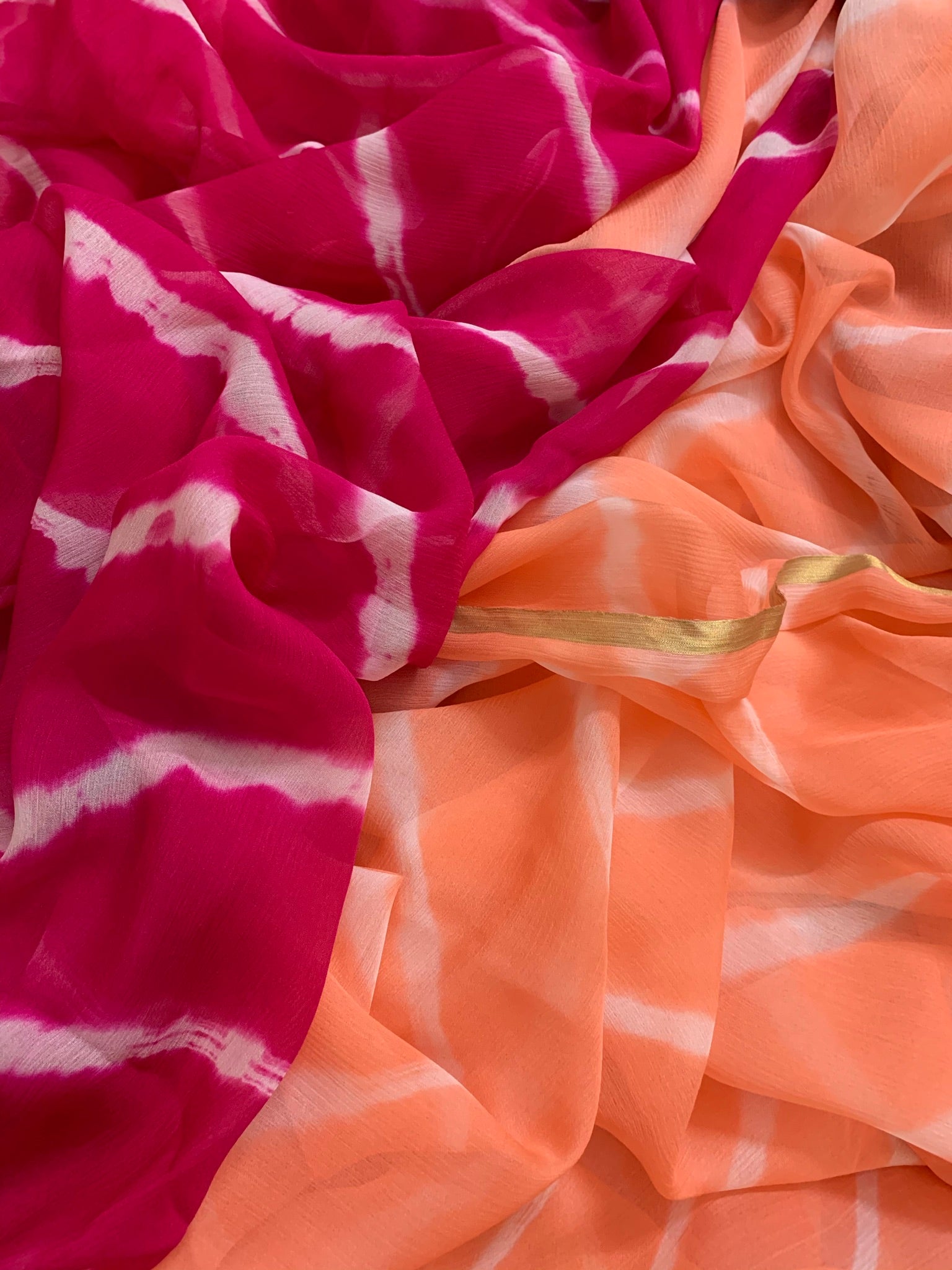 PURE CHIFFON LEHERIYA SAREE
