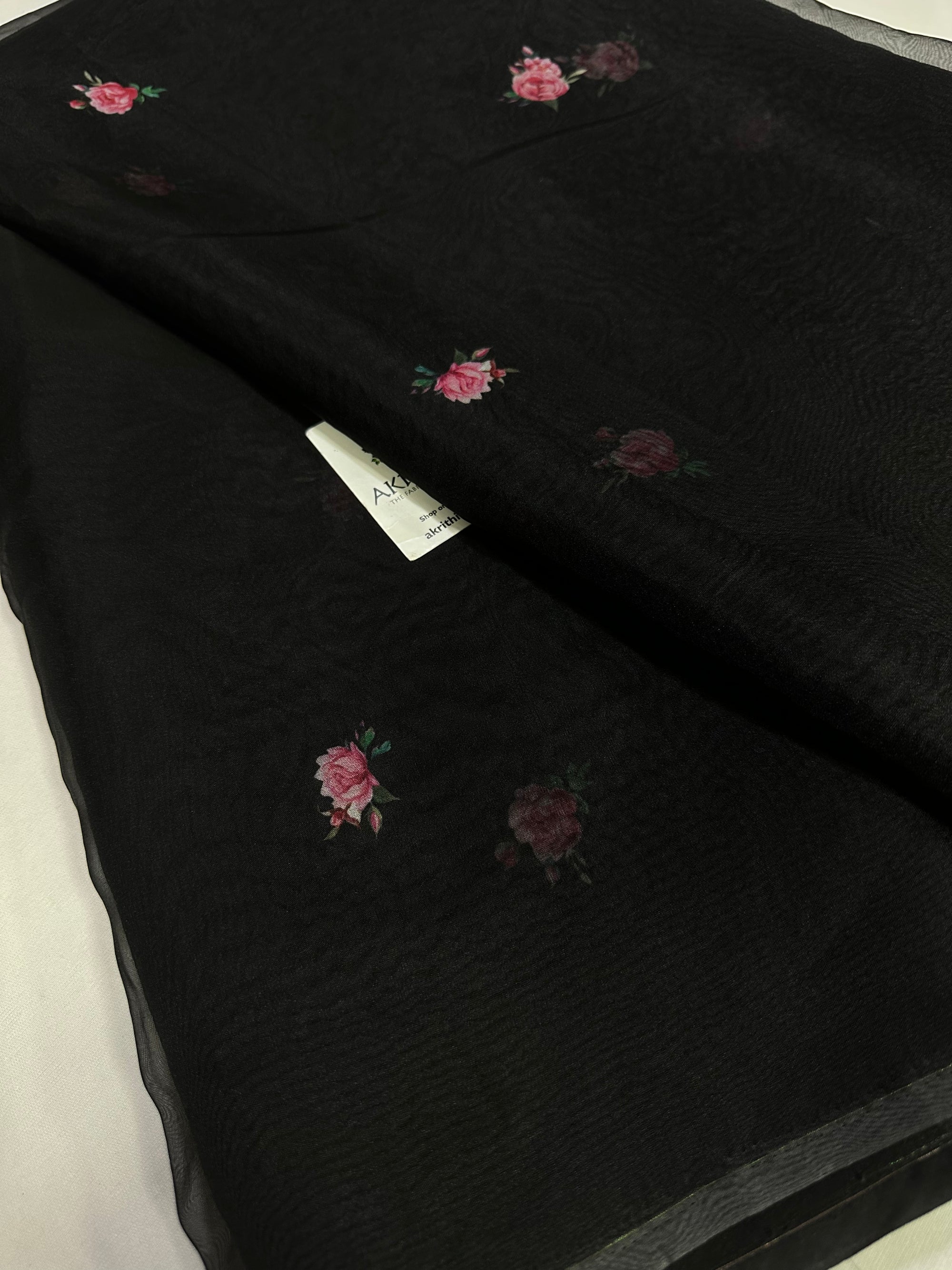 Floral printed organza fabric