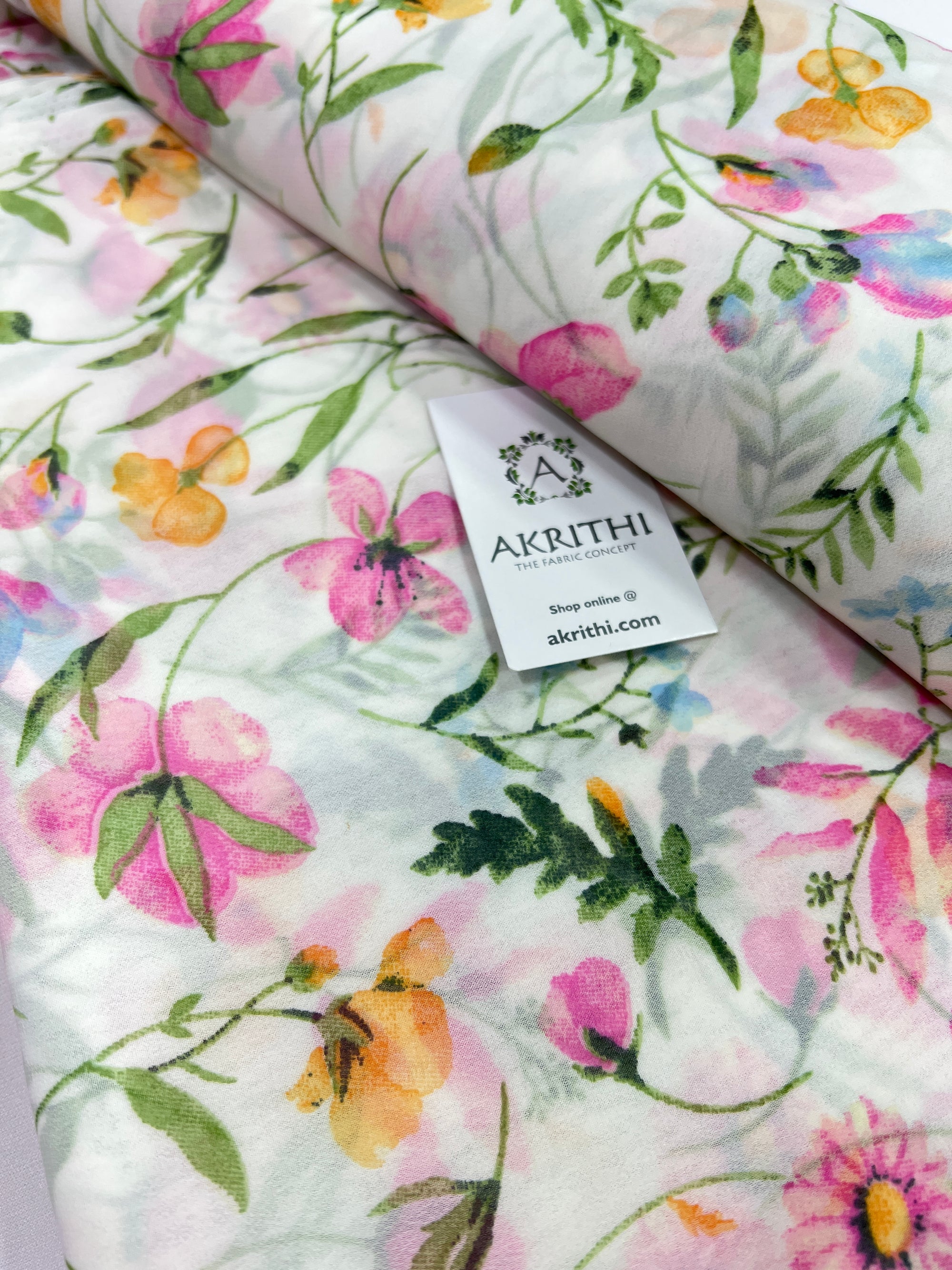 Floral printed georgette fabric 56 inches width