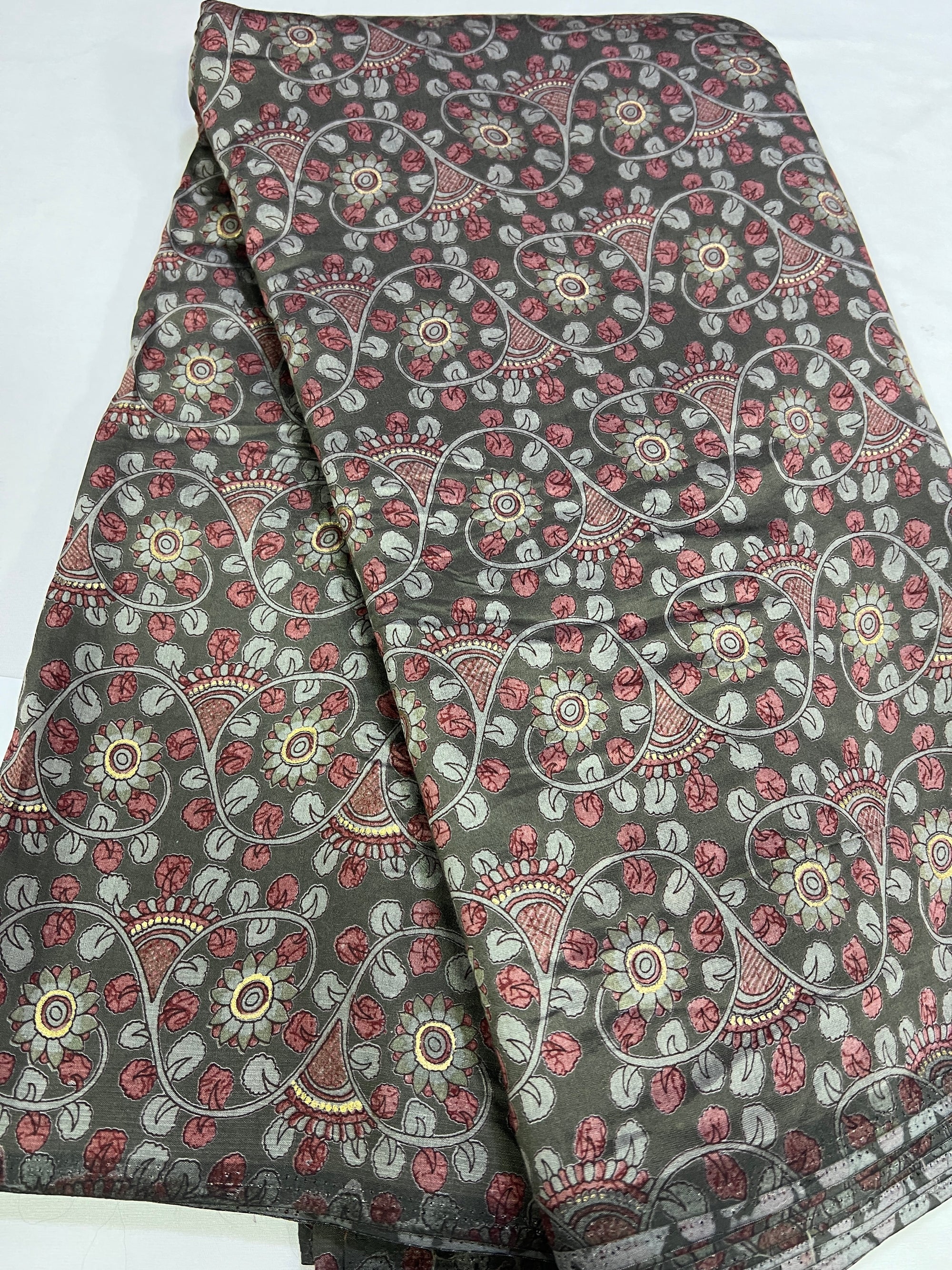 Printed silk fabric