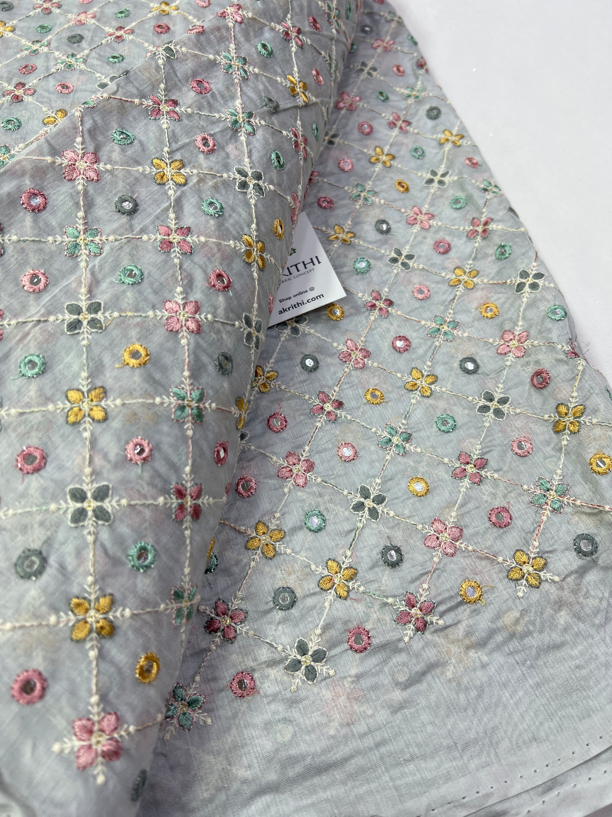 Embroidery on chanderi fabric